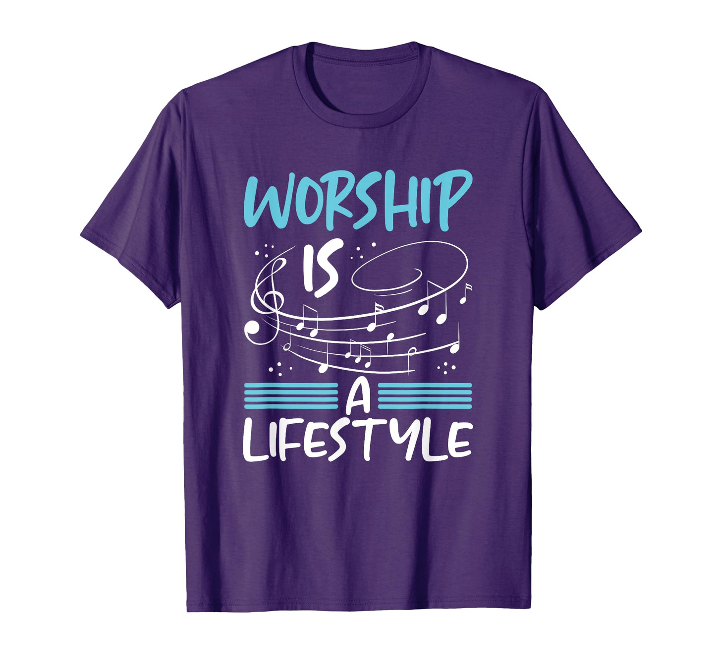 Christianity Worship is a Lifestyle Music Notes Christian T-Shirt