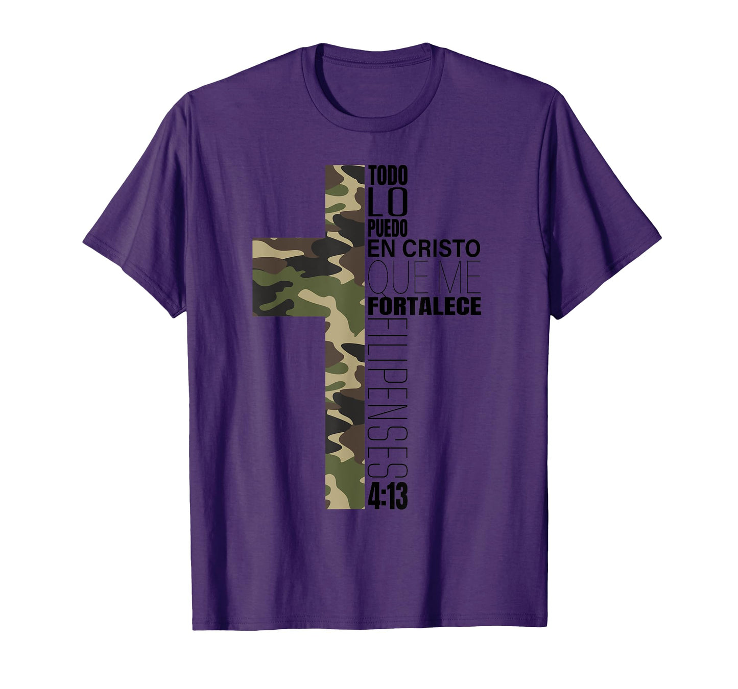 Camo Spanish Bible Verse Christian Cristo Cristiano Verso T-Shirt