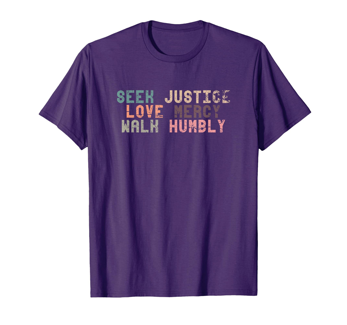 Seek Justice Love Mercy Walk Humbly | God Religion Cross T-Shirt