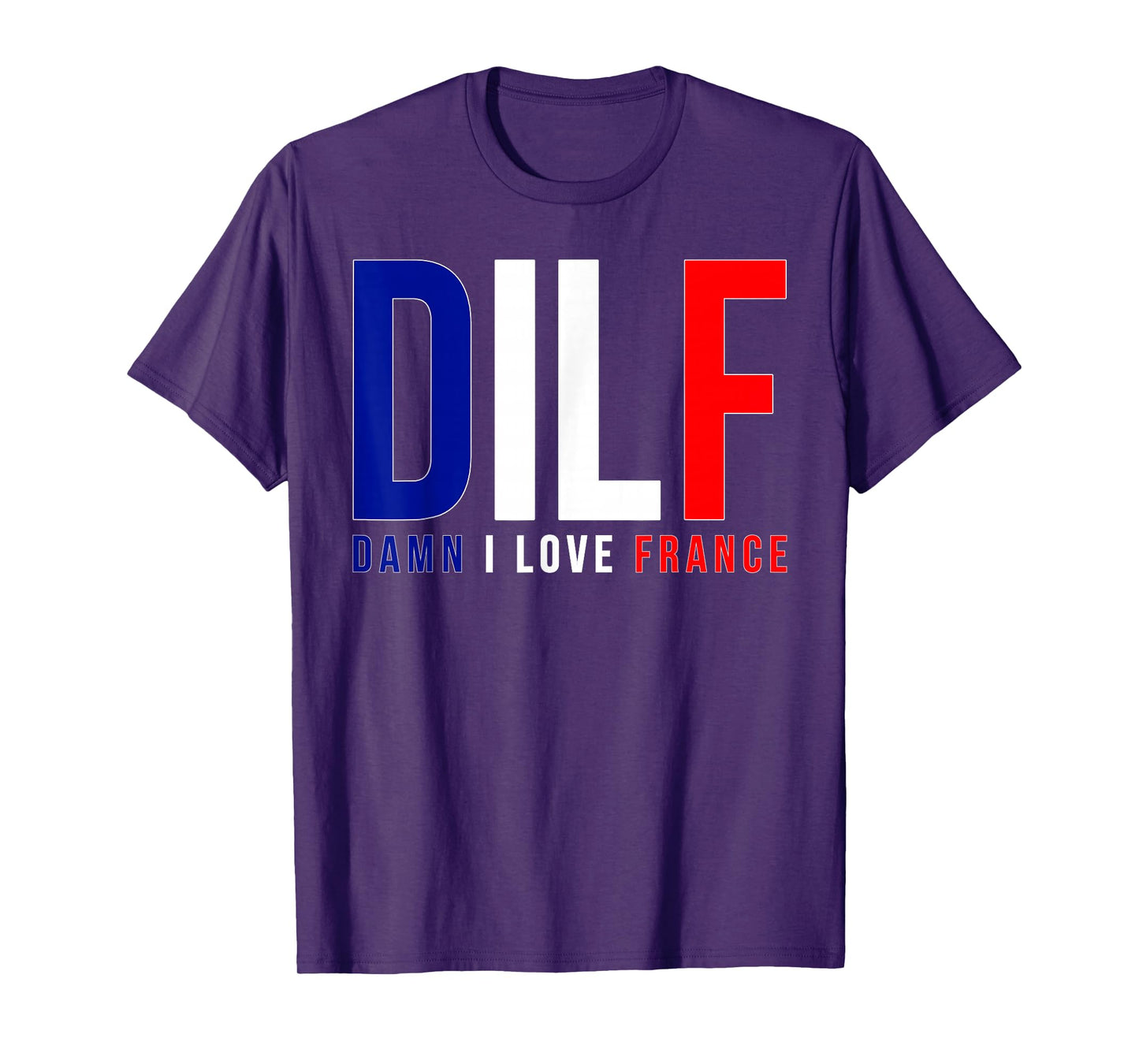DILF Damn I Love France Funny Adult Naughty Quote Flag Joke T-Shirt