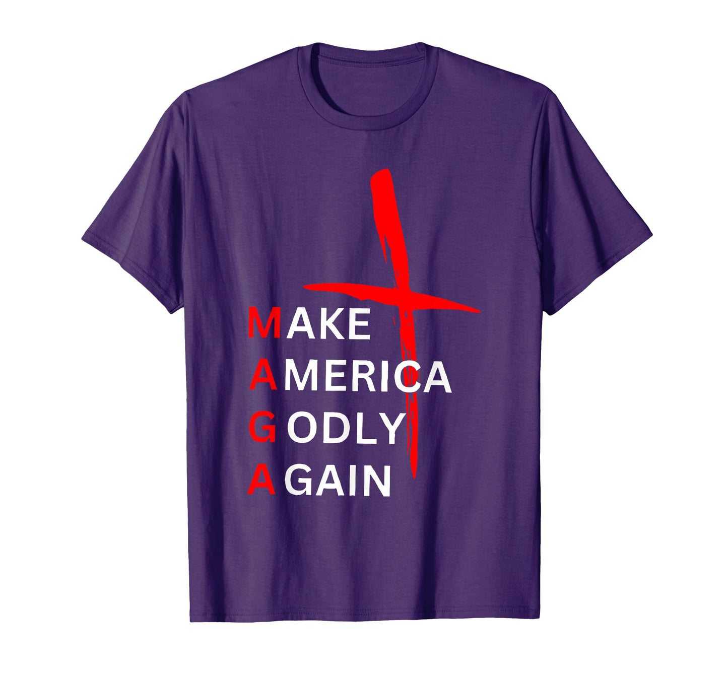 Vintage MAGA Make America Godly Again Patriotic Christian T-Shirt
