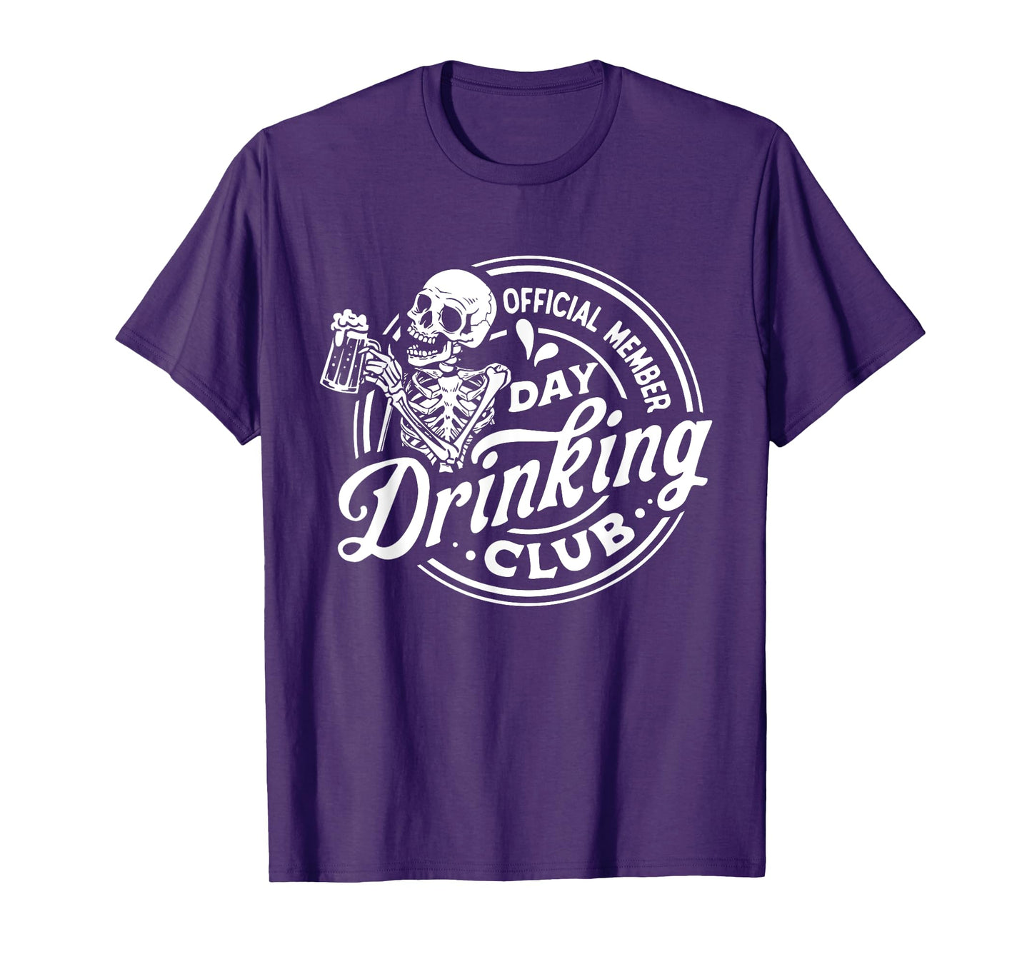 Official Member Day Drinking Club Funny Drinker Skeleton Men T-Shirt
