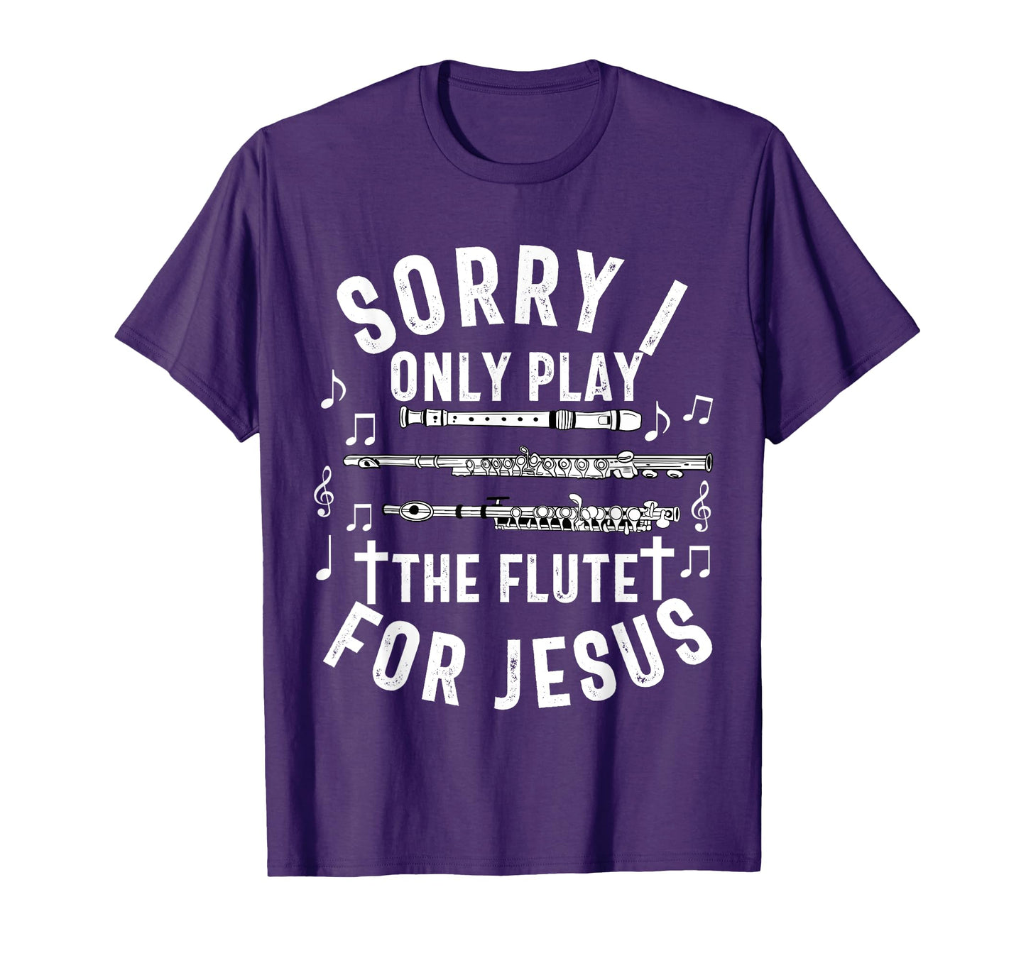 Flute Player Christian Women Girls Men Flutist Jesus Worship T-Shirt