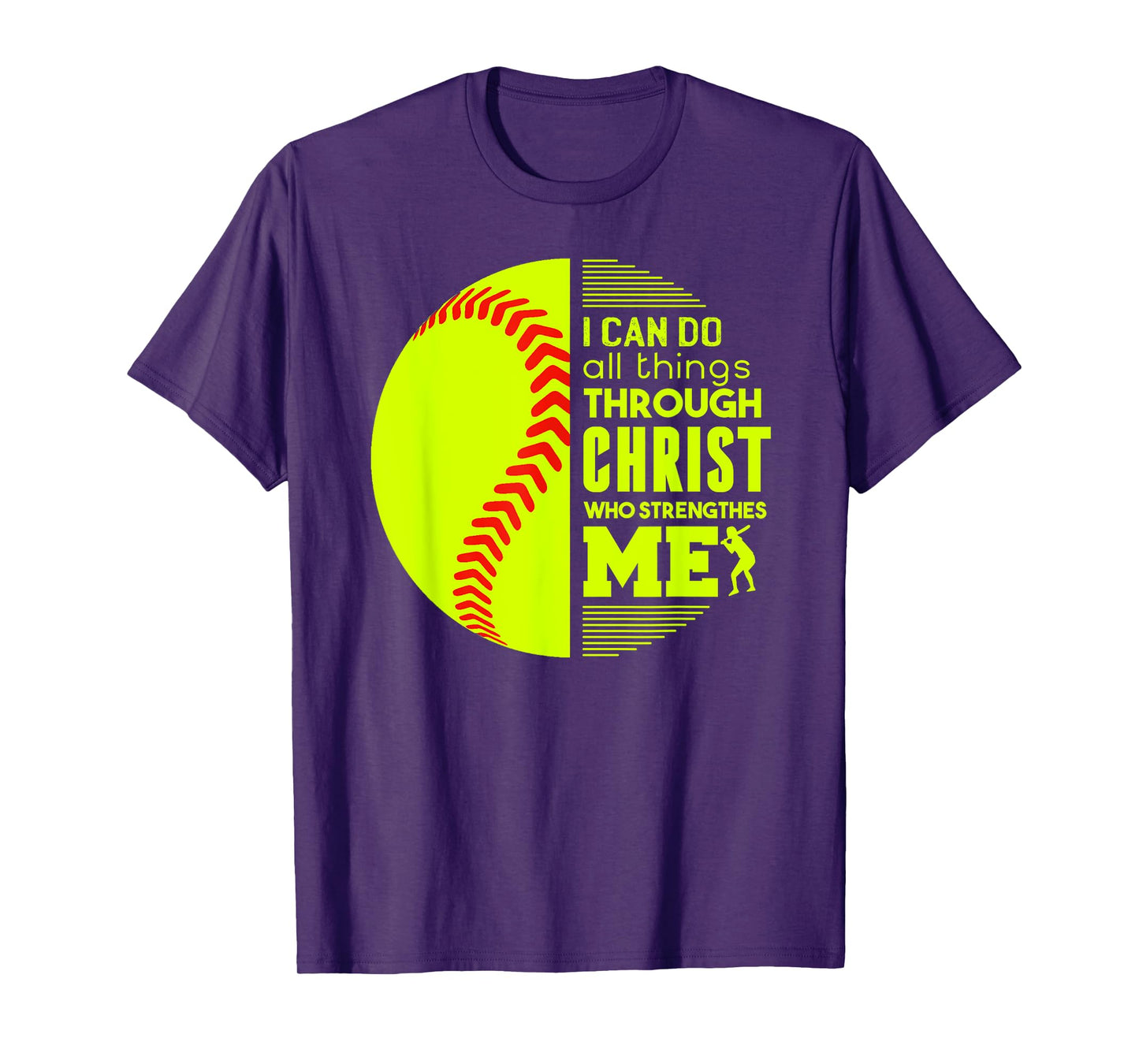 Christian Softball I Can Do All Things Philippians Gift T-Shirt