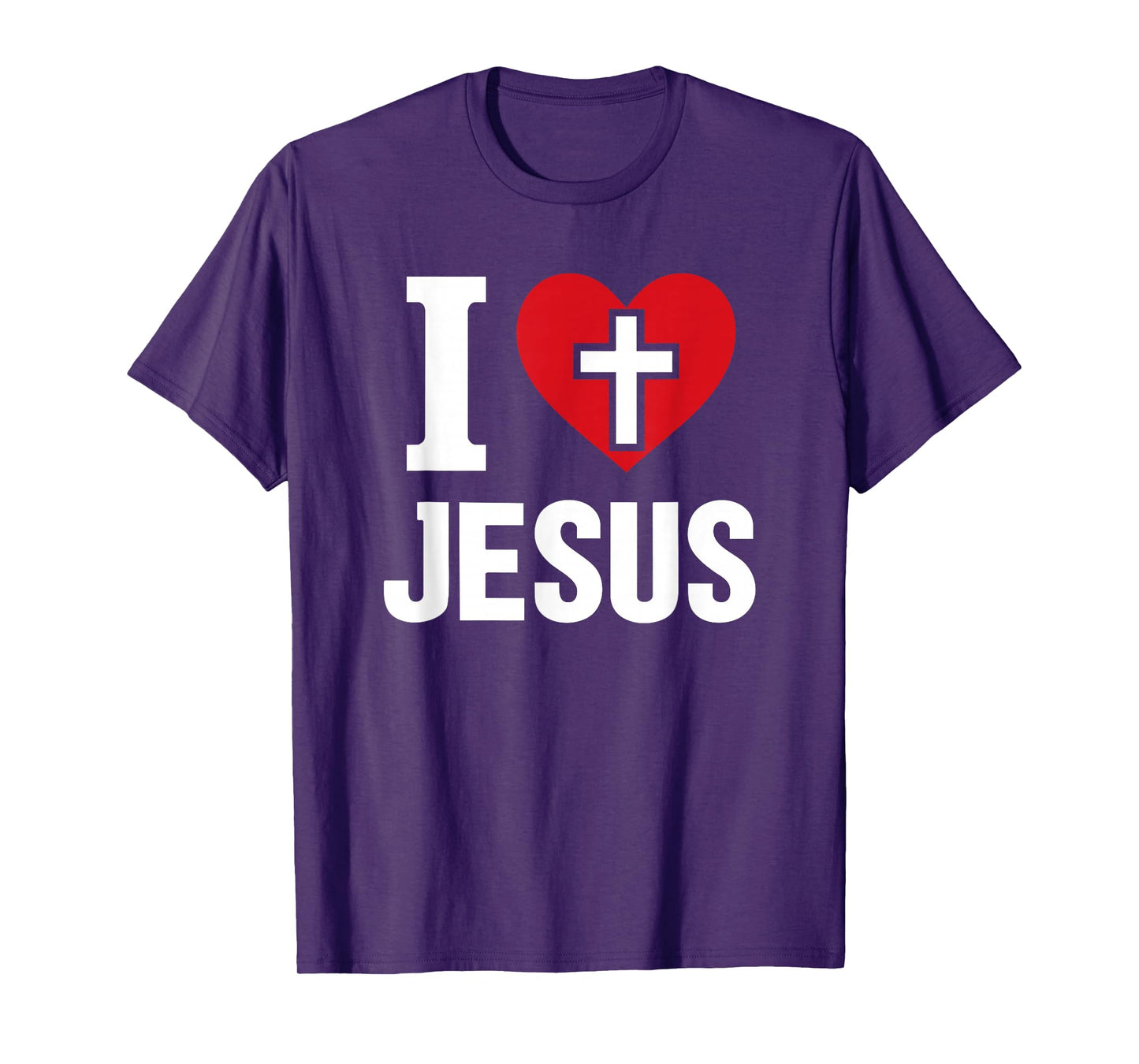 “I Love Jesus” Christian Faith Cross Heart for Men Women T-Shirt