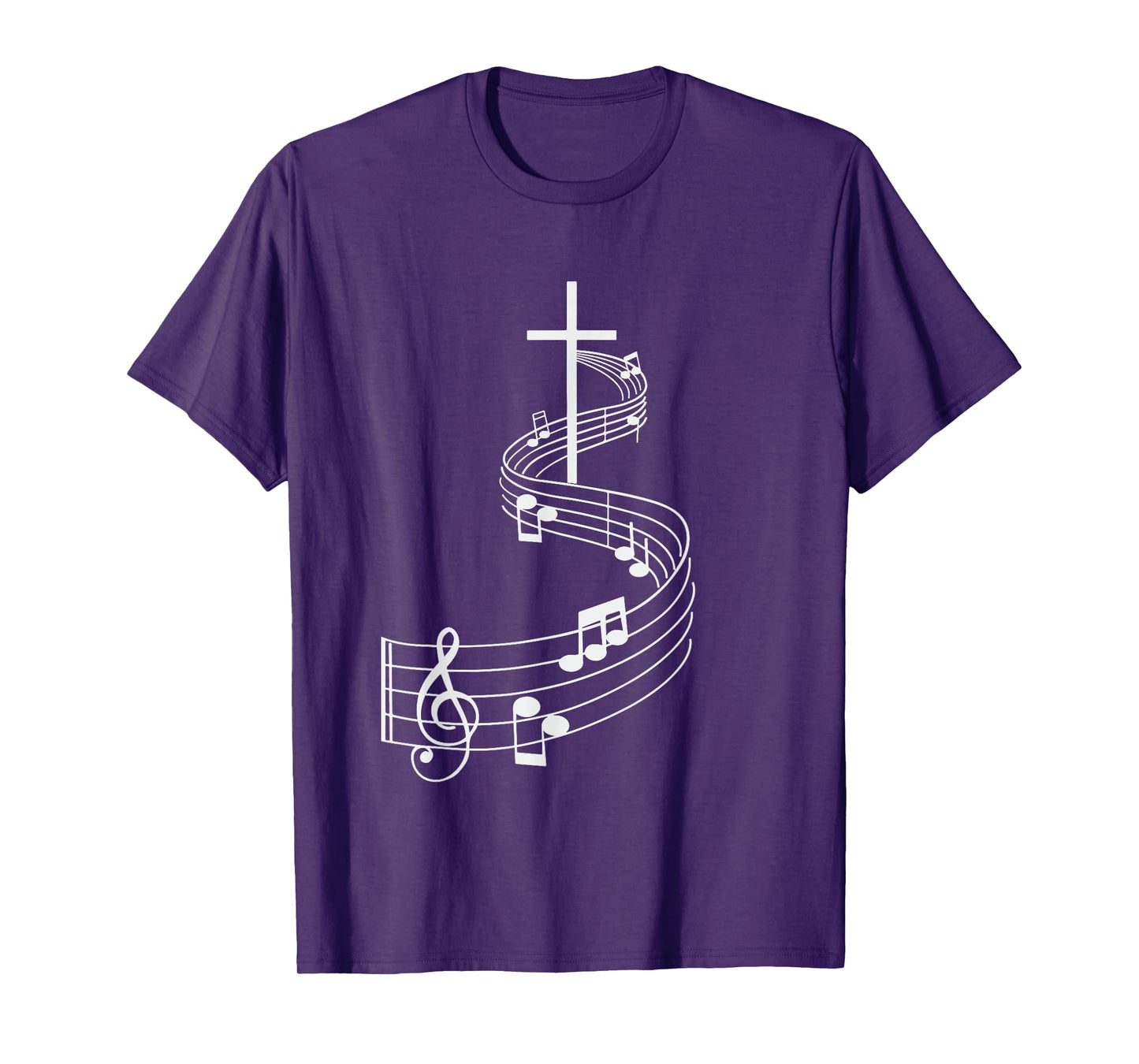 Cross with Treble Clef Musical Gifts Christian shirt T-Shirt