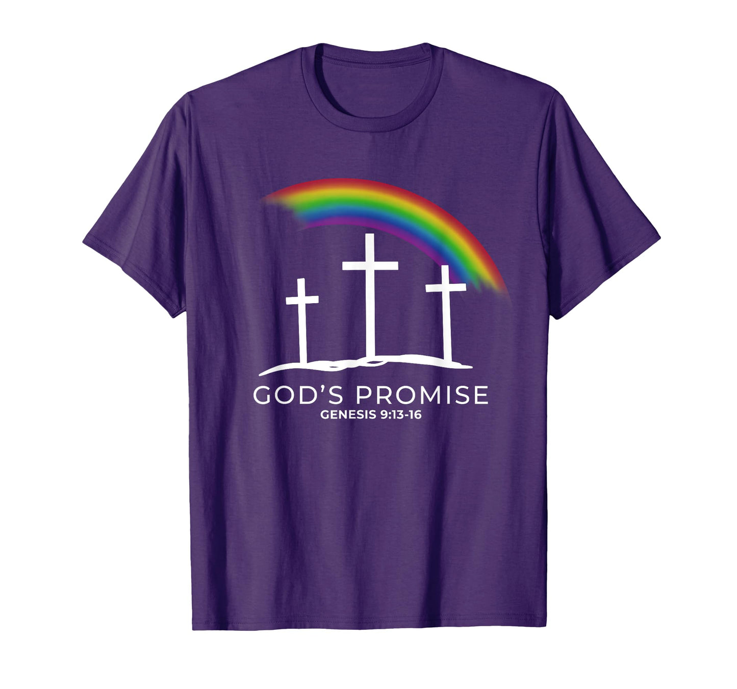 Funny Rainbow Christ Cross - Christian Quote God's Promise T-Shirt