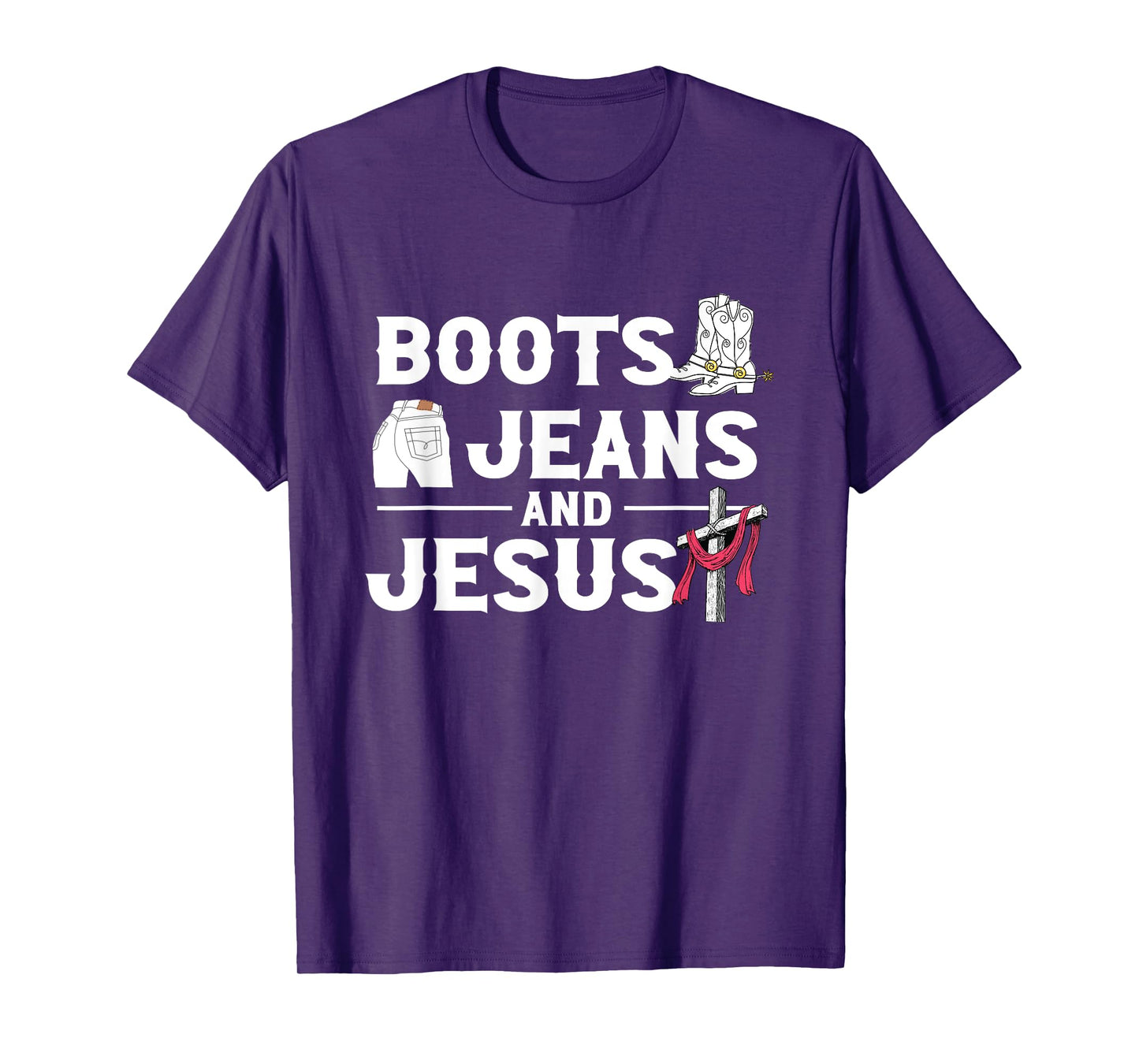 Boots Jeans And Jesus | Western Wild West | Cowgirl Cowboy T-Shirt