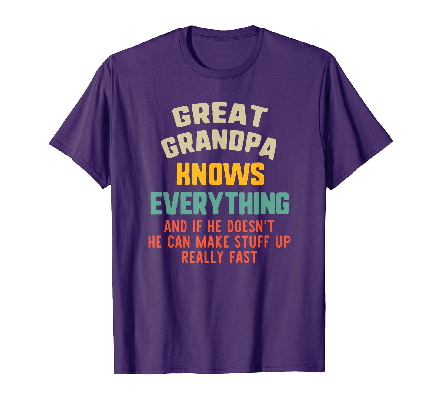 Great Grandpa Knows Everything Vintage Grandpa Funny T-Shirt