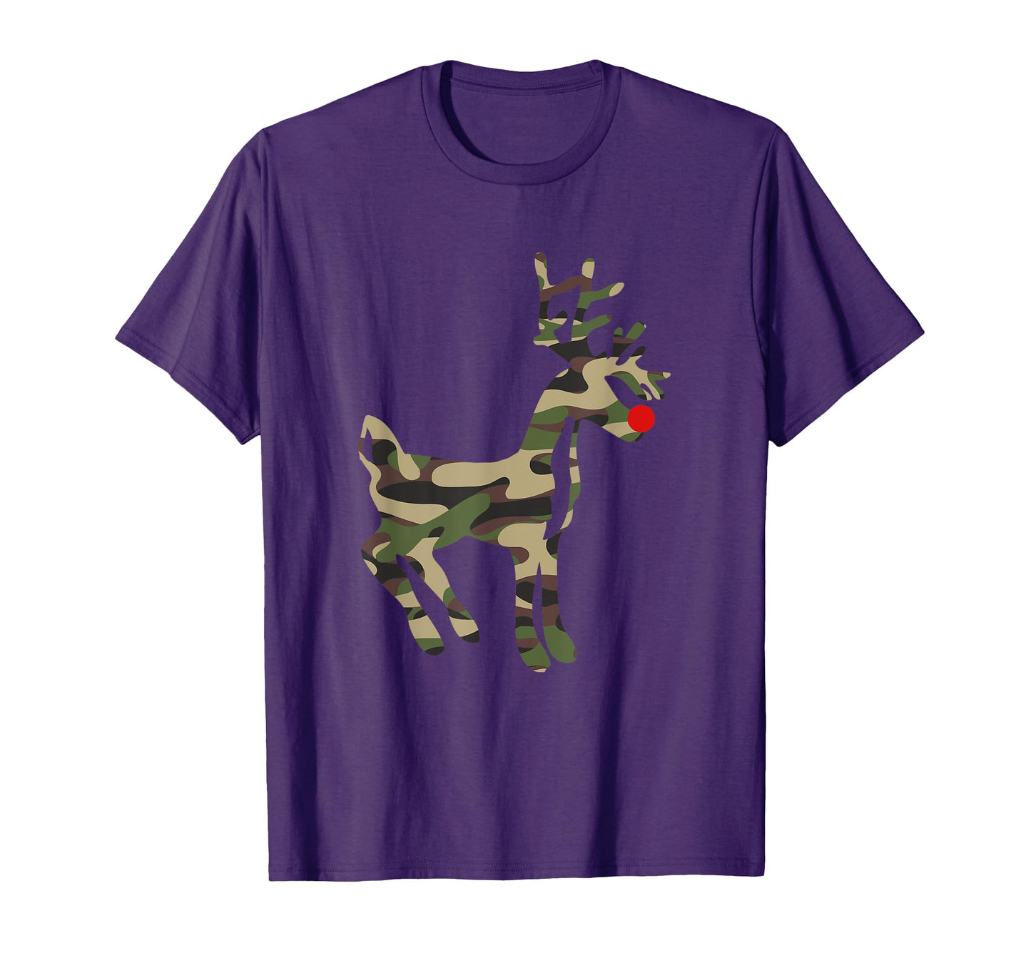 Reindeer Red Nose Camo Camouflage - Xmas Holiday Hunting T-Shirt