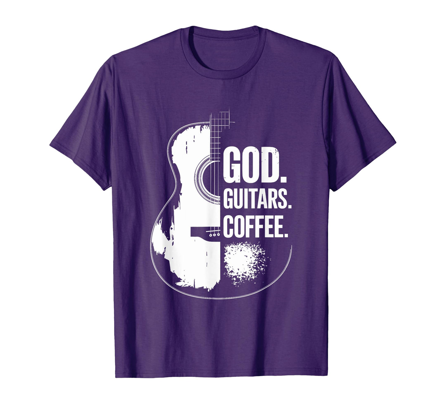 God Coffee Guitar, Christian Guitarist and Guitar Lover T-Shirt