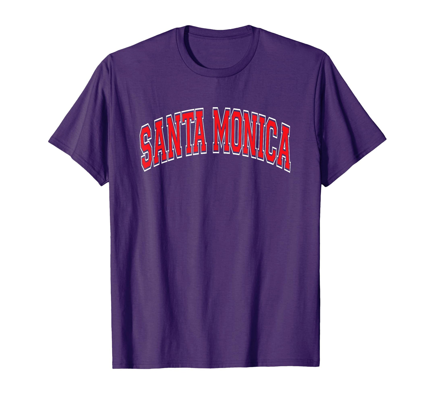 Santa Monica Arched Red Text T-Shirt