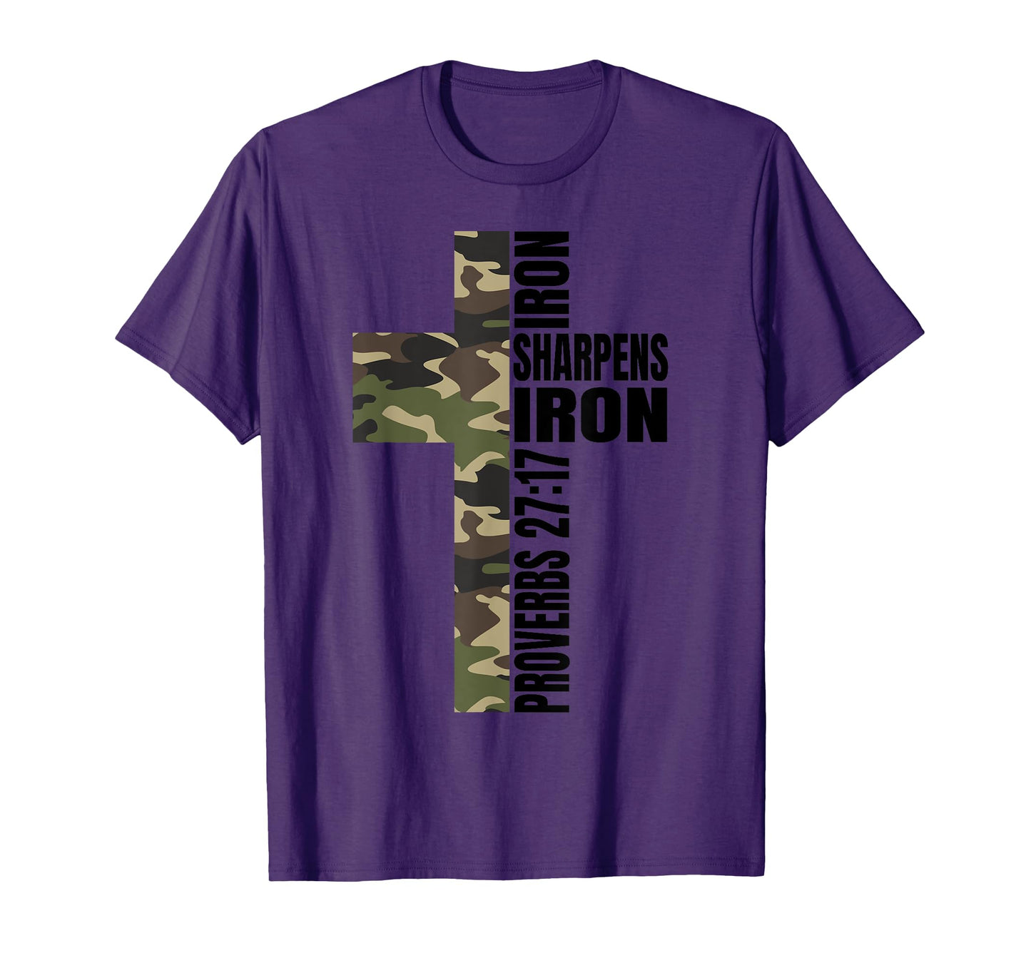 Green Camo Iron Sharpens Iron Christian Cross Family Couples T-Shirt