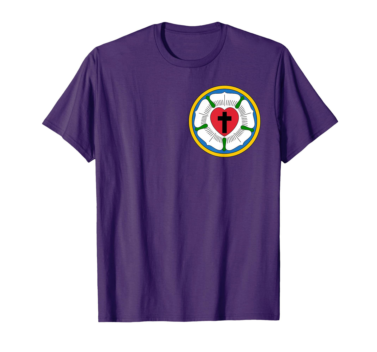 Lutheran Martin Luther Heart Rose Concords Reformation Cross T-Shirt
