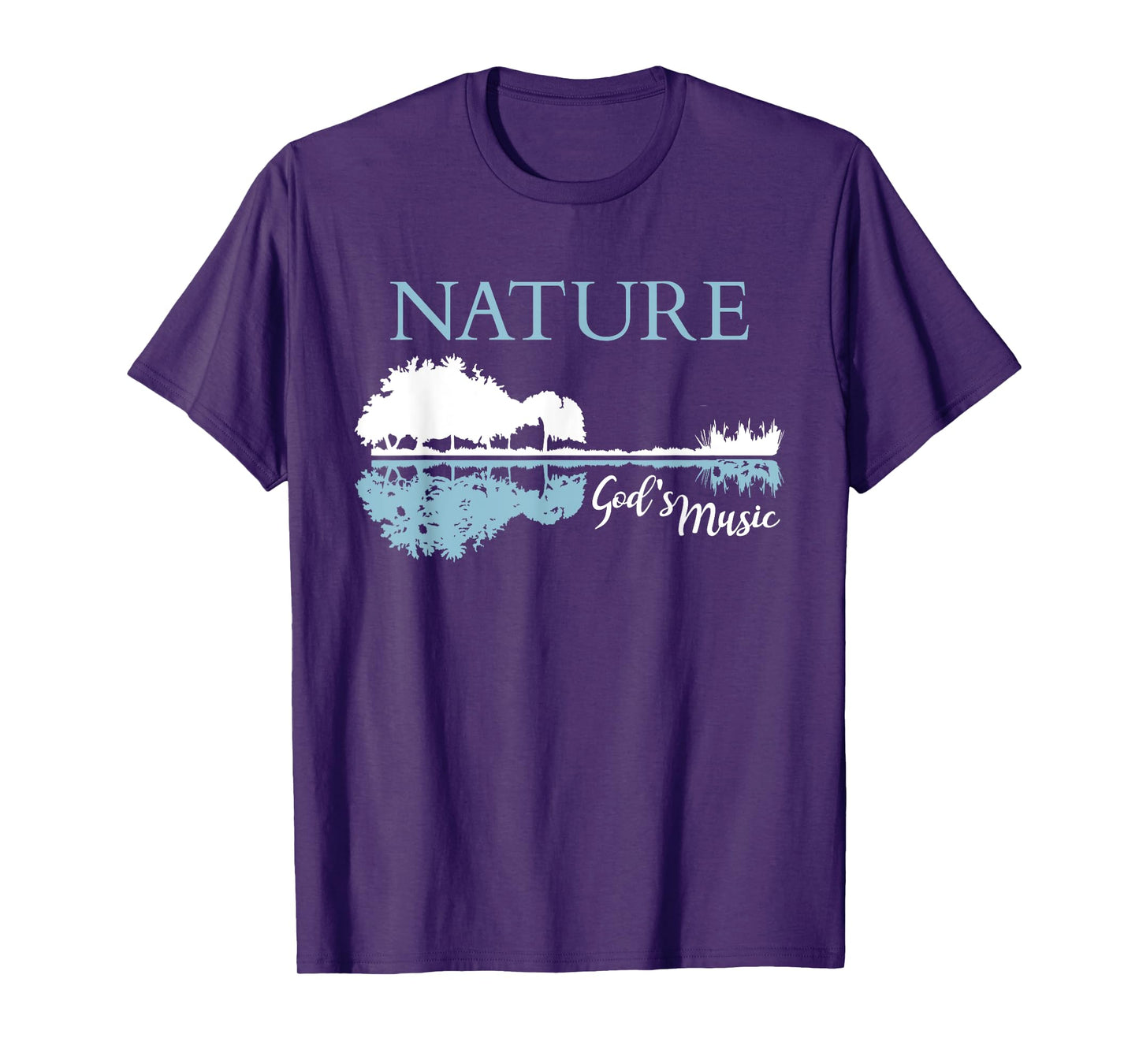 Nature God's Music Christian Outdoors Musician Guitar Lake T-Shirt
