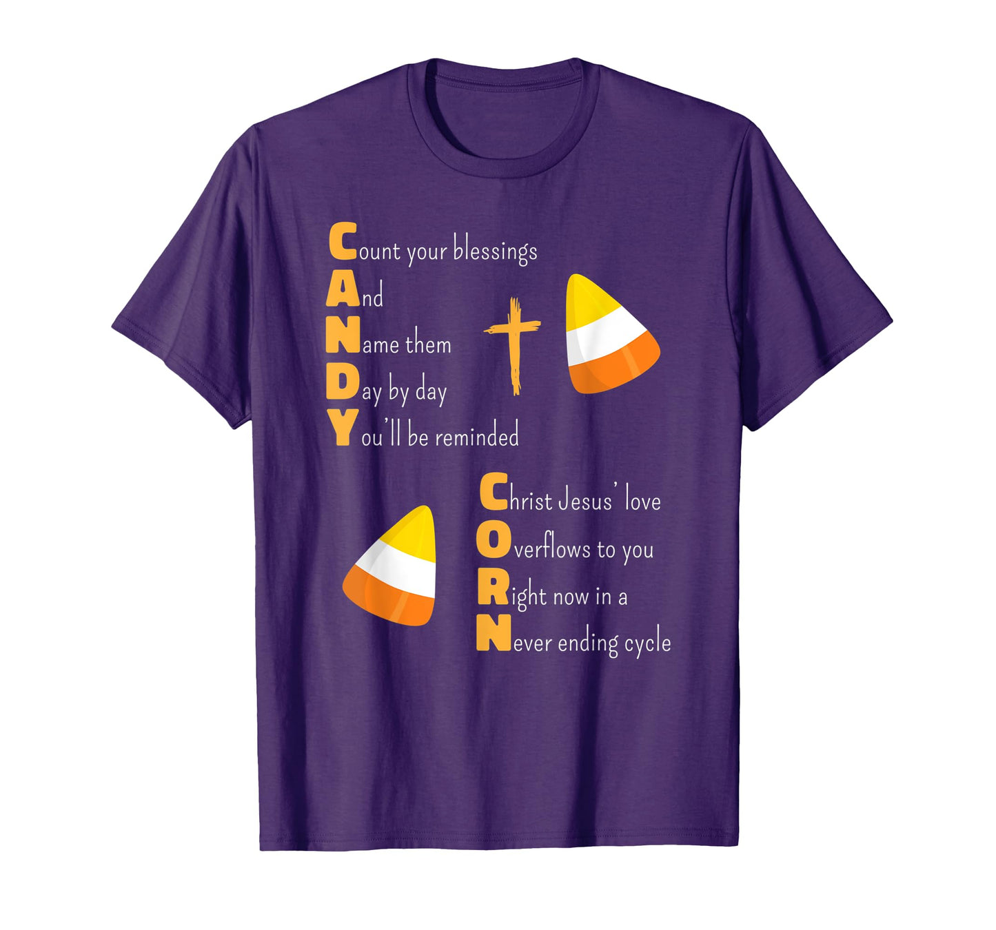 Christian Candy Corn Halloween Jesus Loves Boys Girls Kids T-Shirt