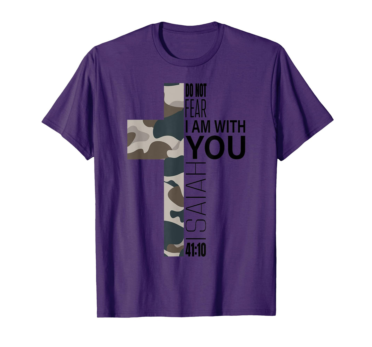 Do Not Fear Faith Christian Bible Verse Easter Camo Cross T-Shirt