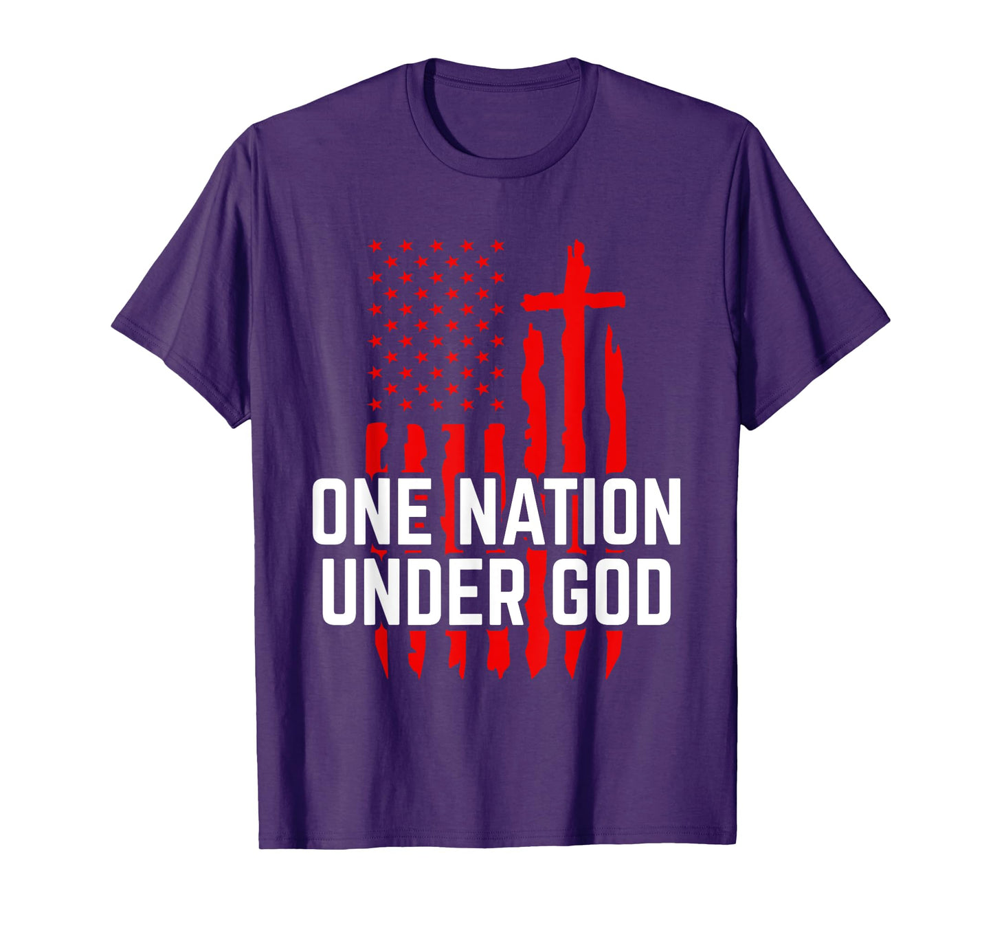 One Nation Under God Jesus Blessed American Flag T-Shirt