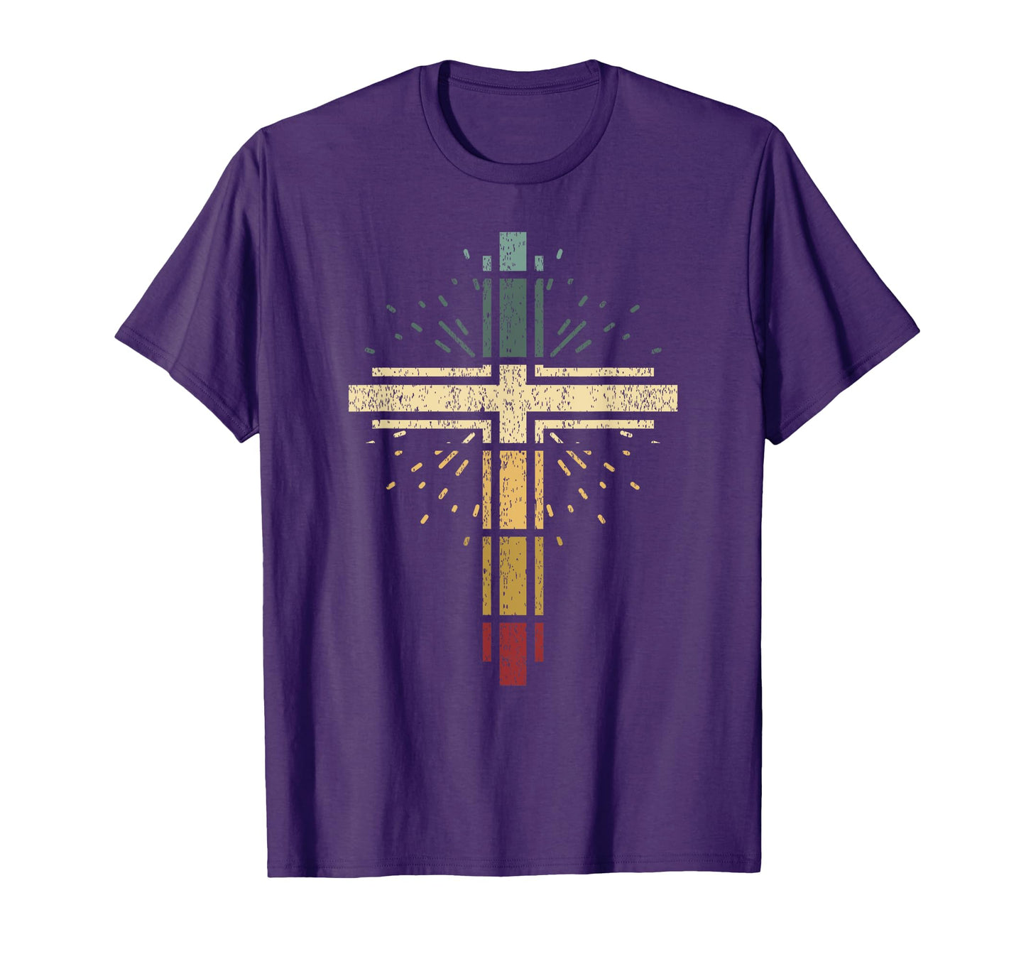 Cross Christian Vintage Tee Religious Faith Vintag Sunset T-Shirt