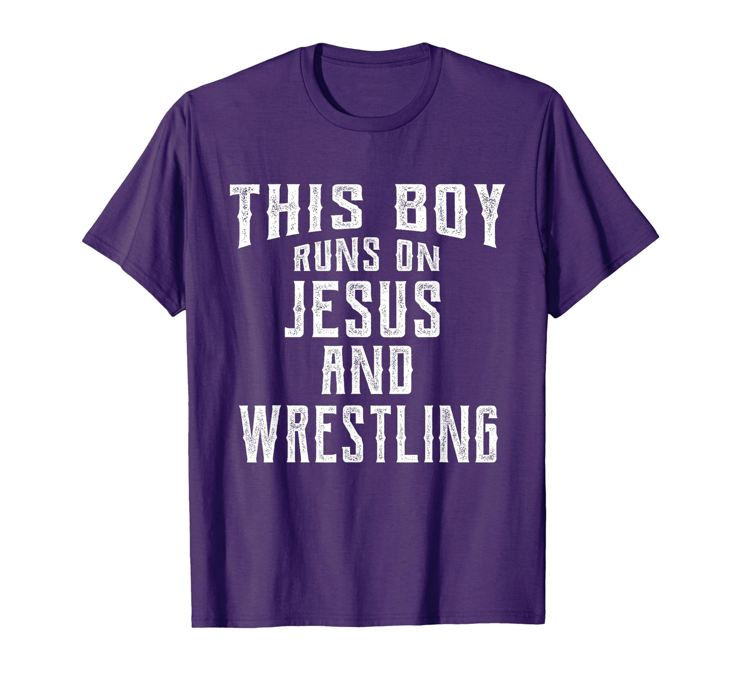 This Boy Runs On Jesus And Wrestling T Shirt Christian Gift T-Shirt