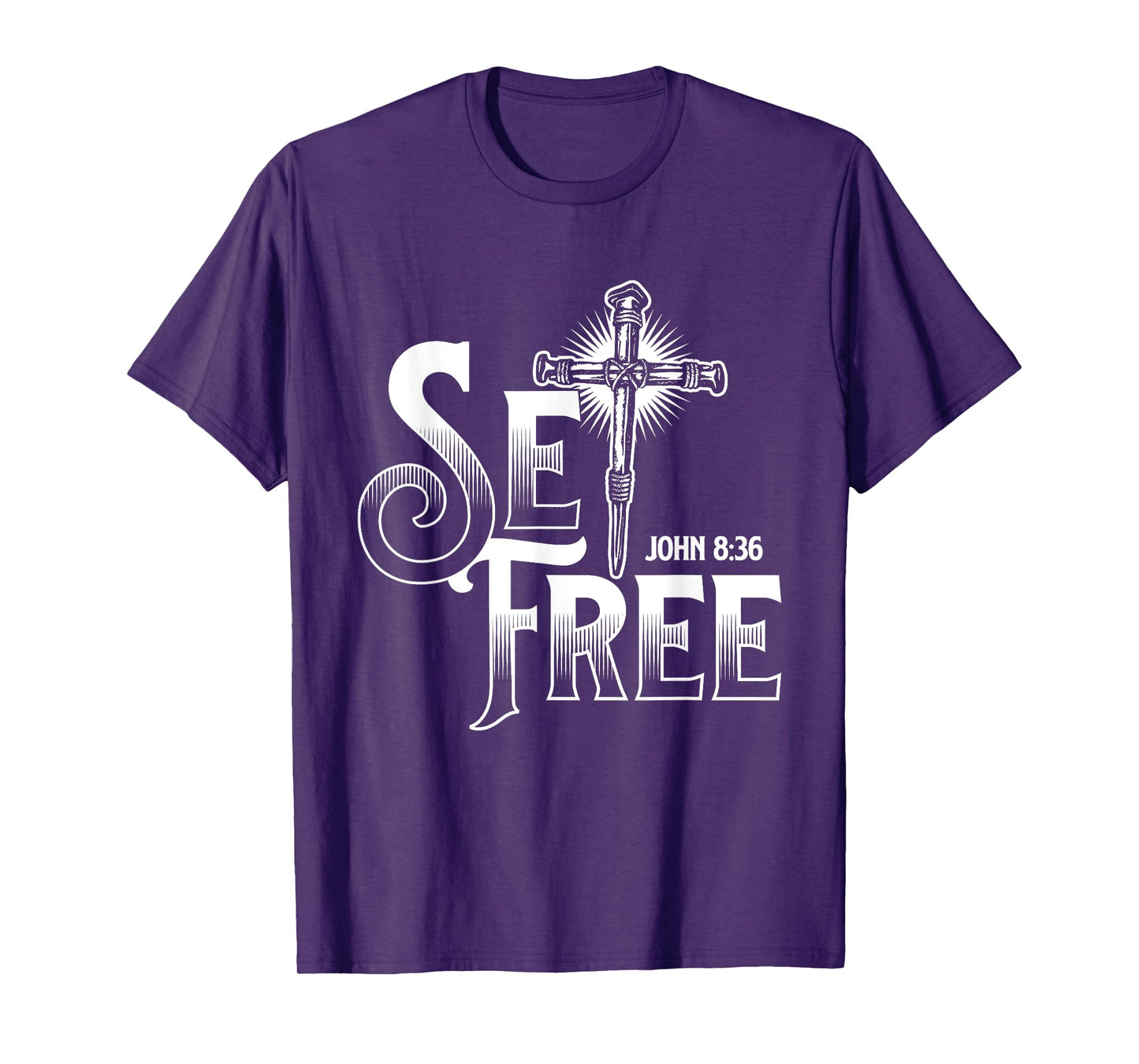 Set Free John - Bible Christian Faith Religion Jesus Christ T-Shirt