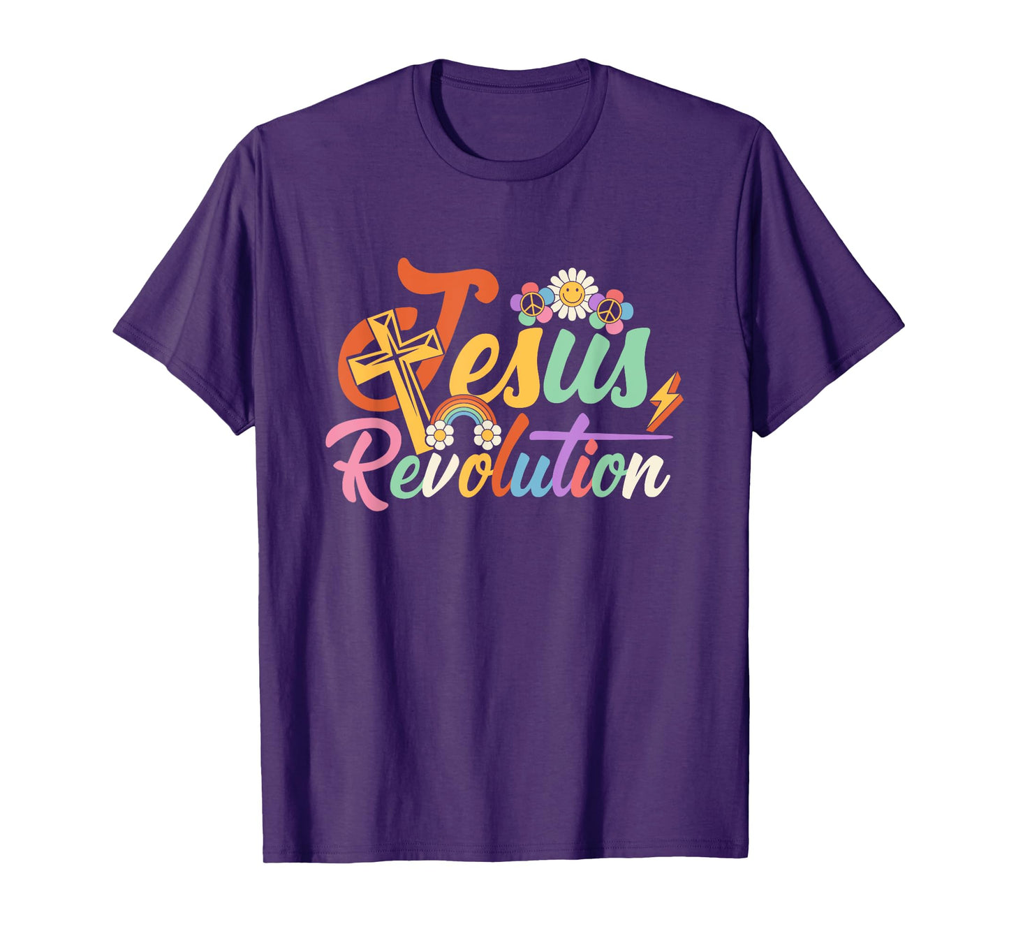 Jesus Revolution Groovy Flower Vintage Christian Faithcross T-Shirt