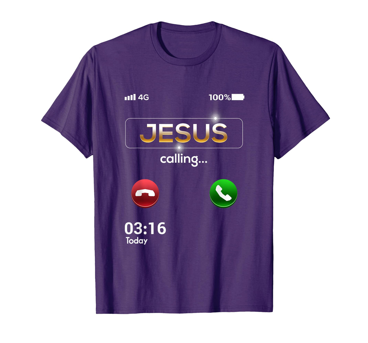 Jesus Is Calling Funny Cell Phone Call Jesus Christian T-Shirt