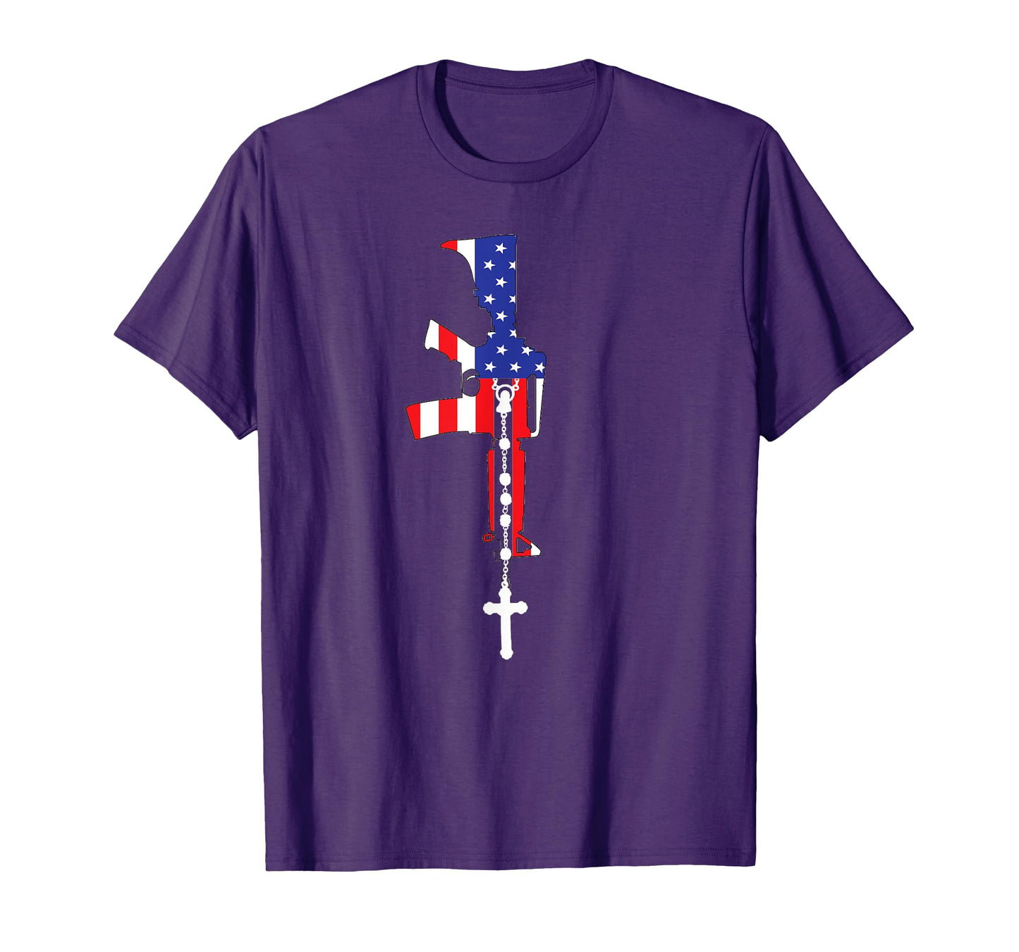 American Flag Rosary Patriotic Catholic T-Shirt
