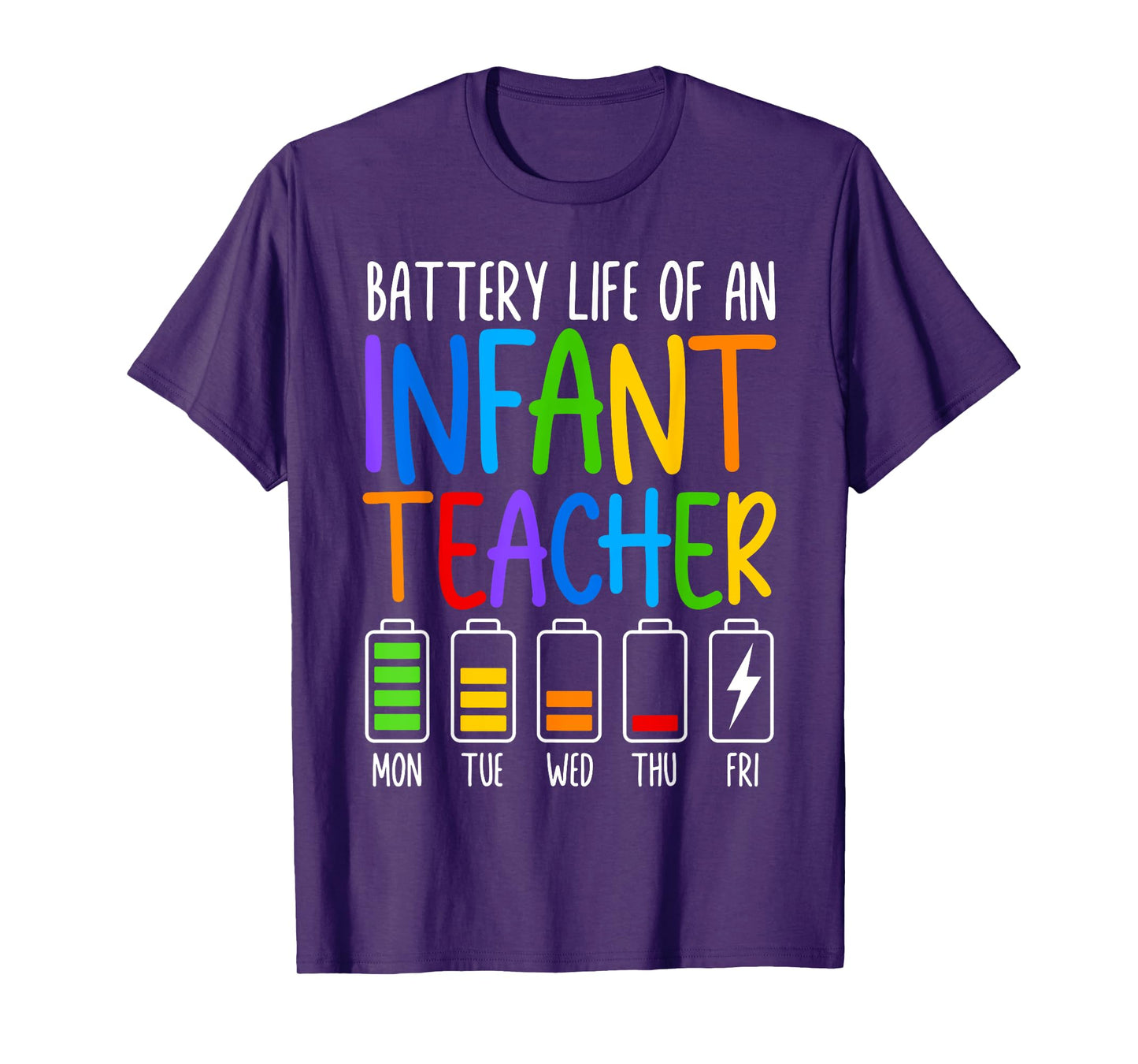 Battery Life Of A Infant Teacher Funny School Appreciation T-Shirt for Men Women