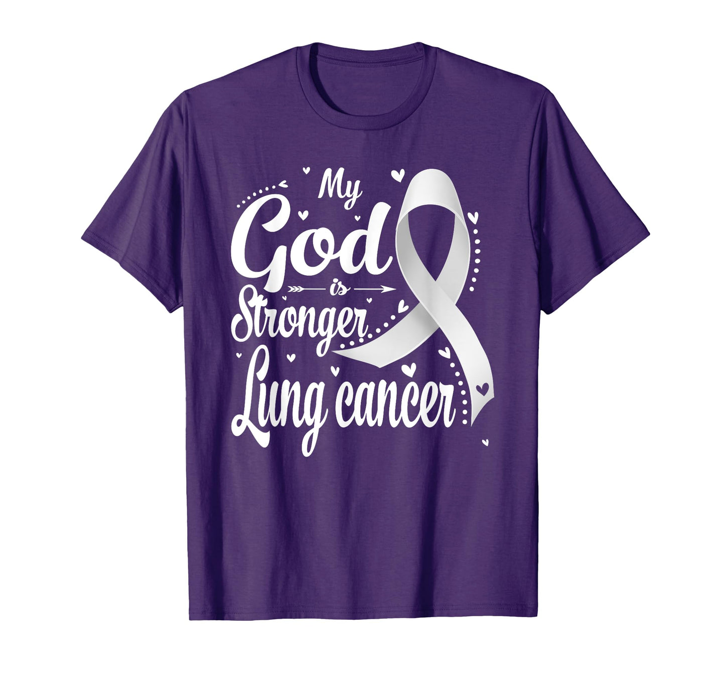 My God is Stronger Than Lung Cancer Awareness Warrior T-Shirt