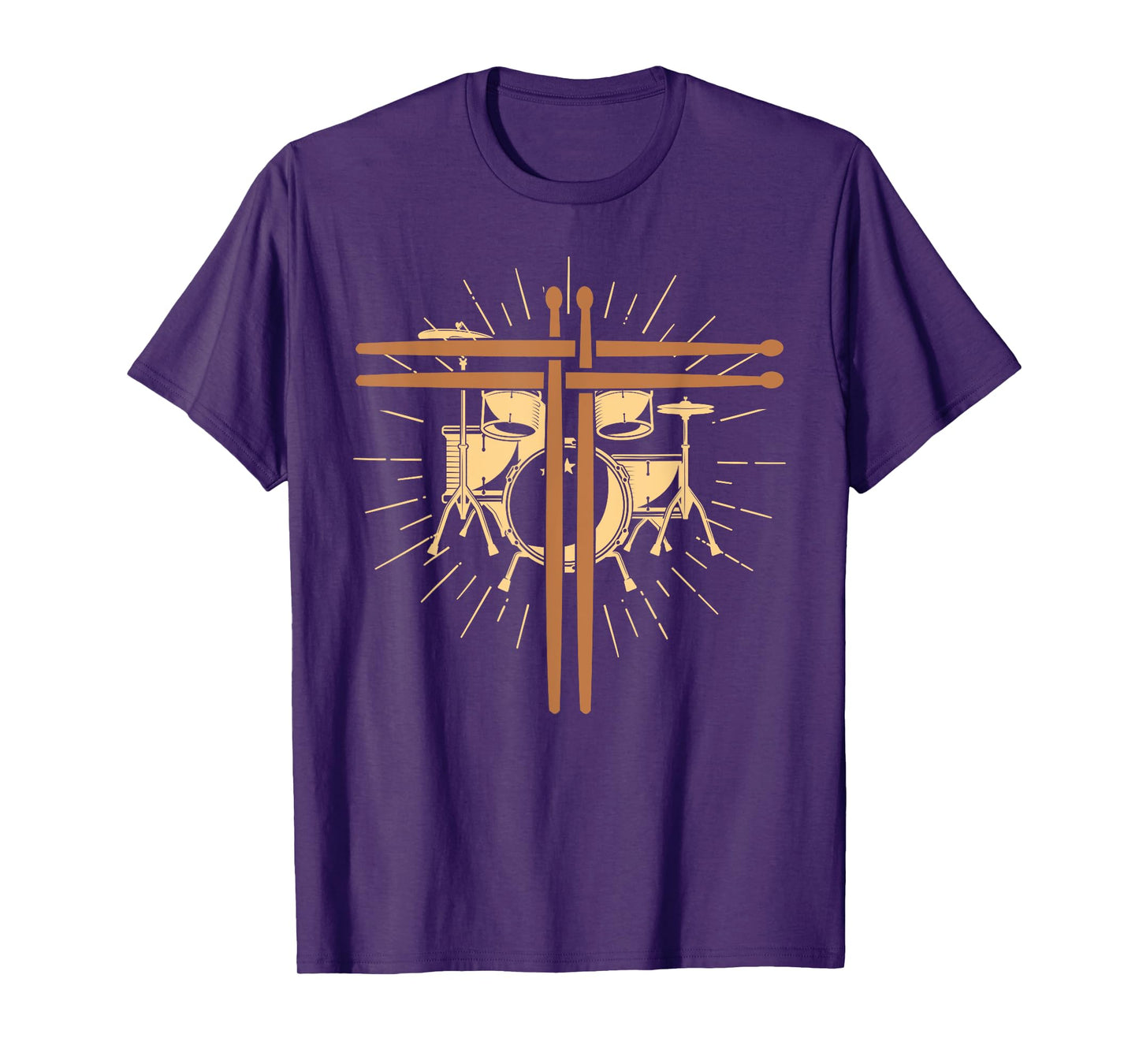 Christian Drummer Drum Sticks Cross Religious Band Drummer T-Shirt