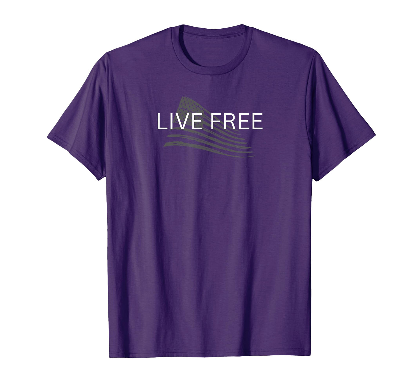 Live Free Text Christian, Patriotic Flag Faith & Freedom T-Shirt