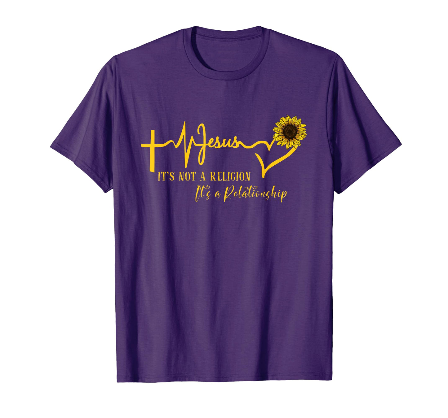 Jesus It's not Religion It's a Relationship Sunflower Christ T-Shirt