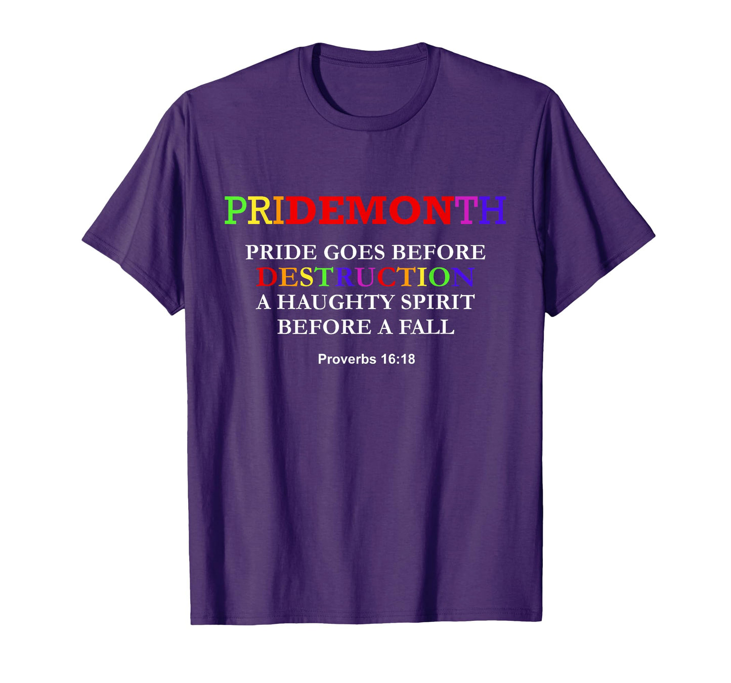 Pride Month Pridemonth Proverbs 16:18 Bible Verse Parade T-Shirt