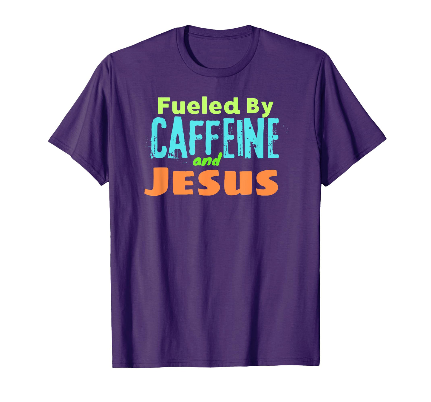 Reed Farms Unisex-Adults Black Small Modern Classic Short Sleeve T-Shirt Funny Christian Design Fueled by Caffeine Jesus Religious T-Shirt