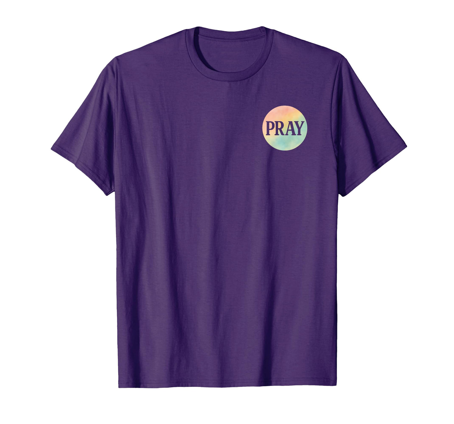 Pray Circle Watercolor Inspirational Design T-Shirt
