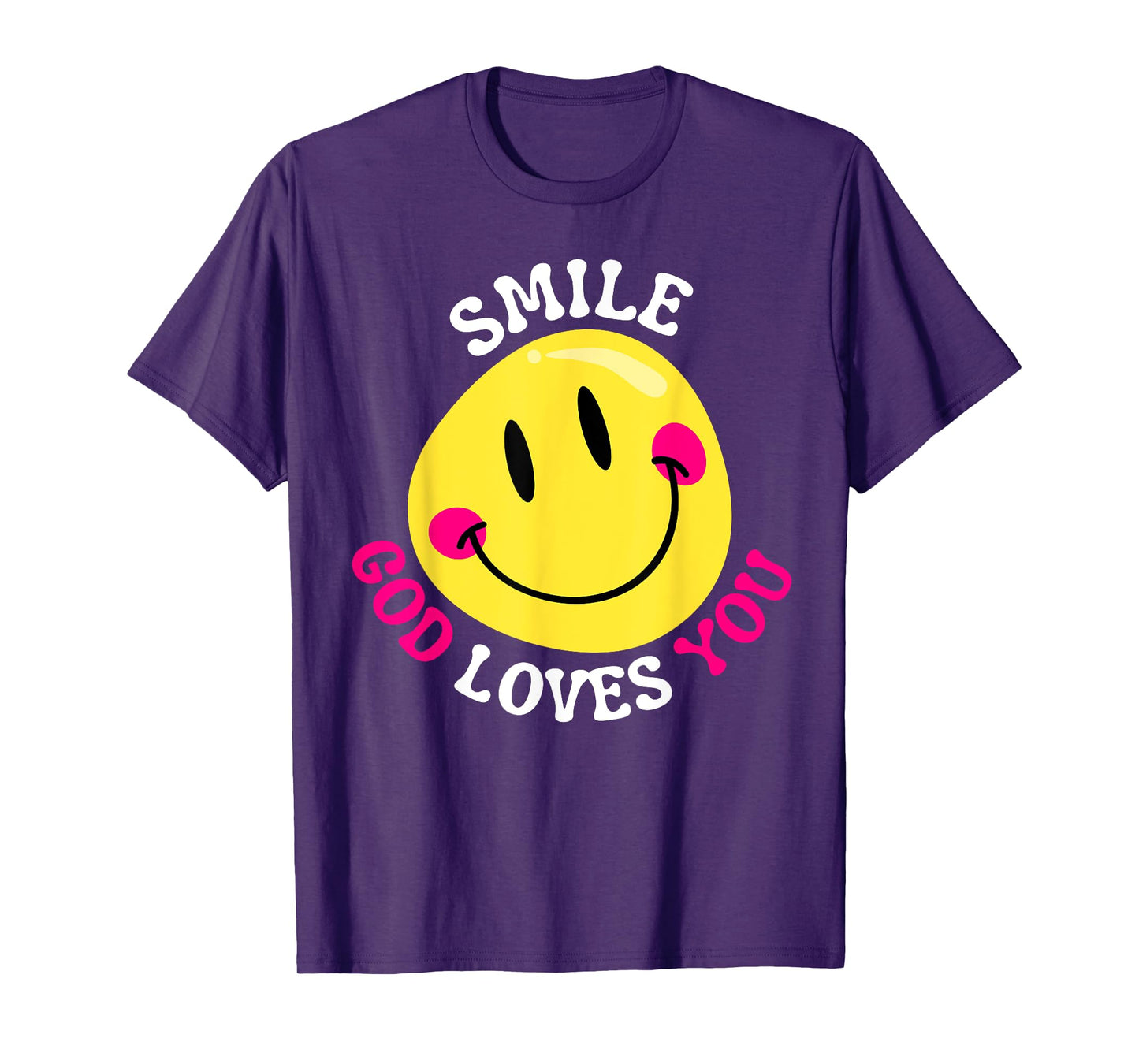 Smile God Loves You Happy Faith Love Jesus Christ VBS Cute T-Shirt