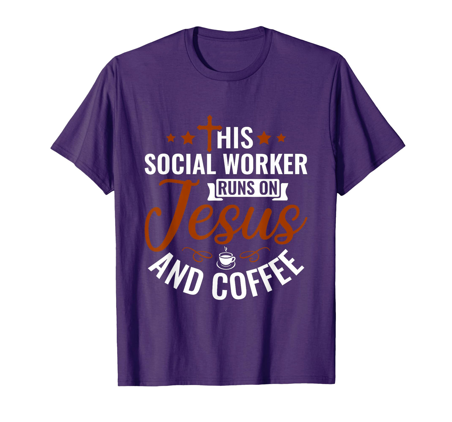 This Social Worker runs on Jesus & Coffee - Social Work T-Shirt