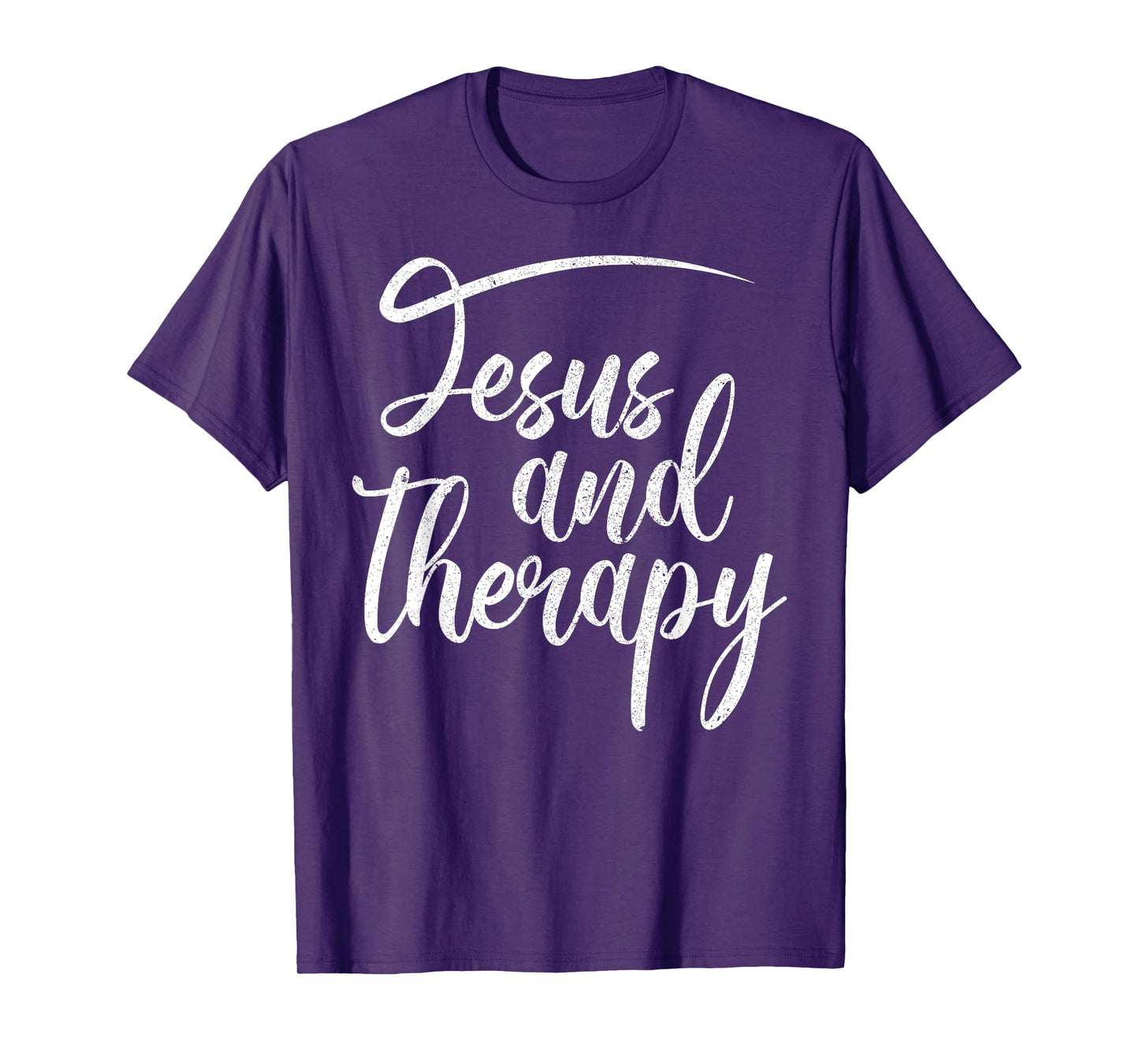 Christian Faith Believers Merch Co Jesus And Therapy Religious Christian Humor T-Shirt