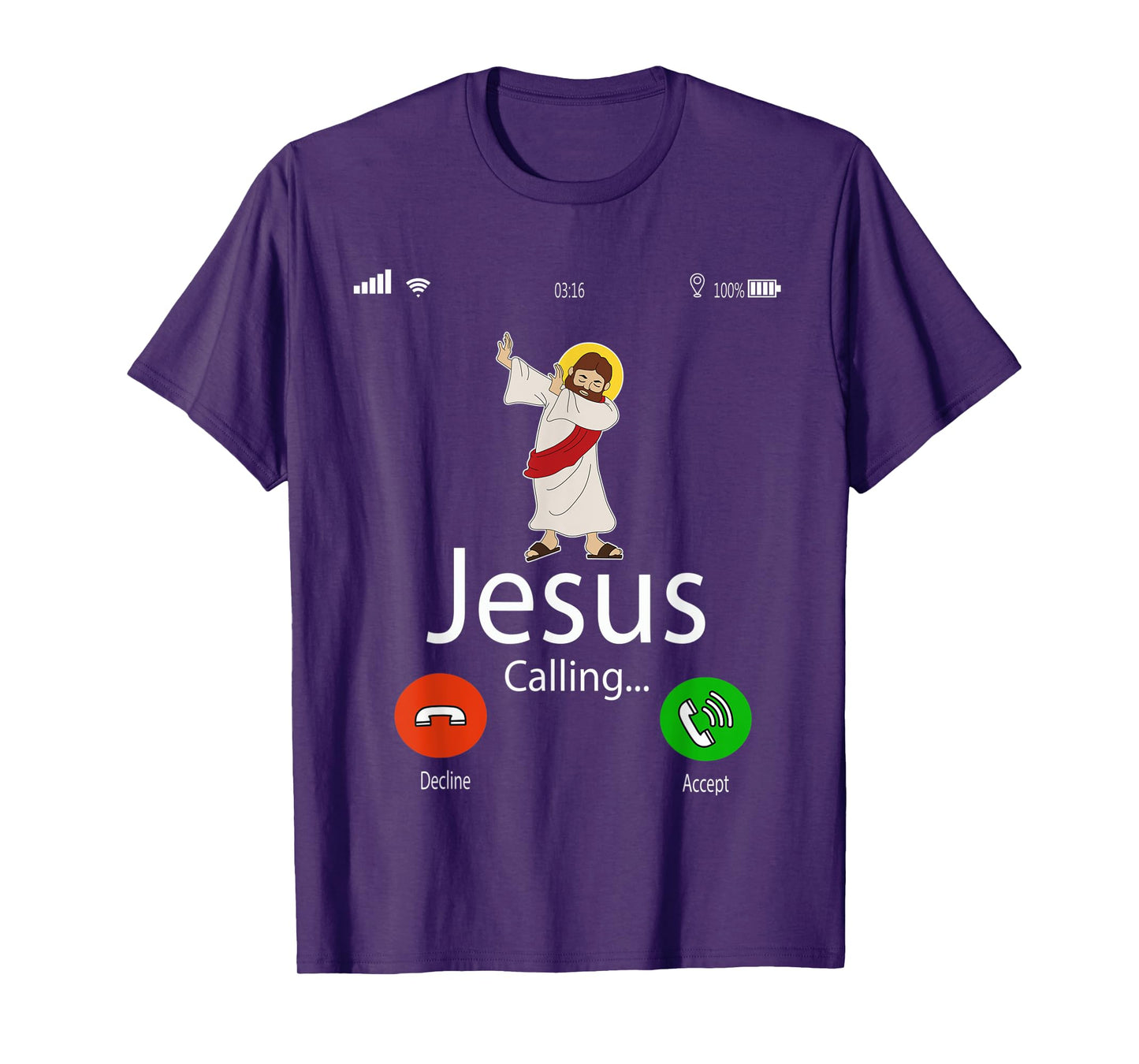 Dabbing Jesus Is Calling Christian Tee Christmas Gift Xmas T-Shirt