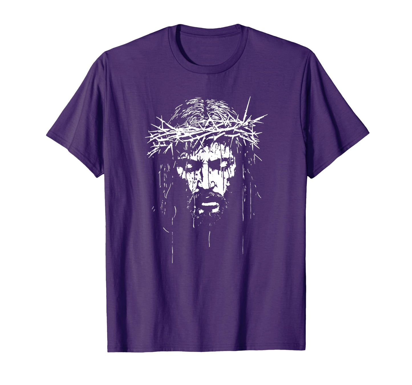 Vintage Face Of Jesus Christ Portrait With Crown Christian T-Shirt