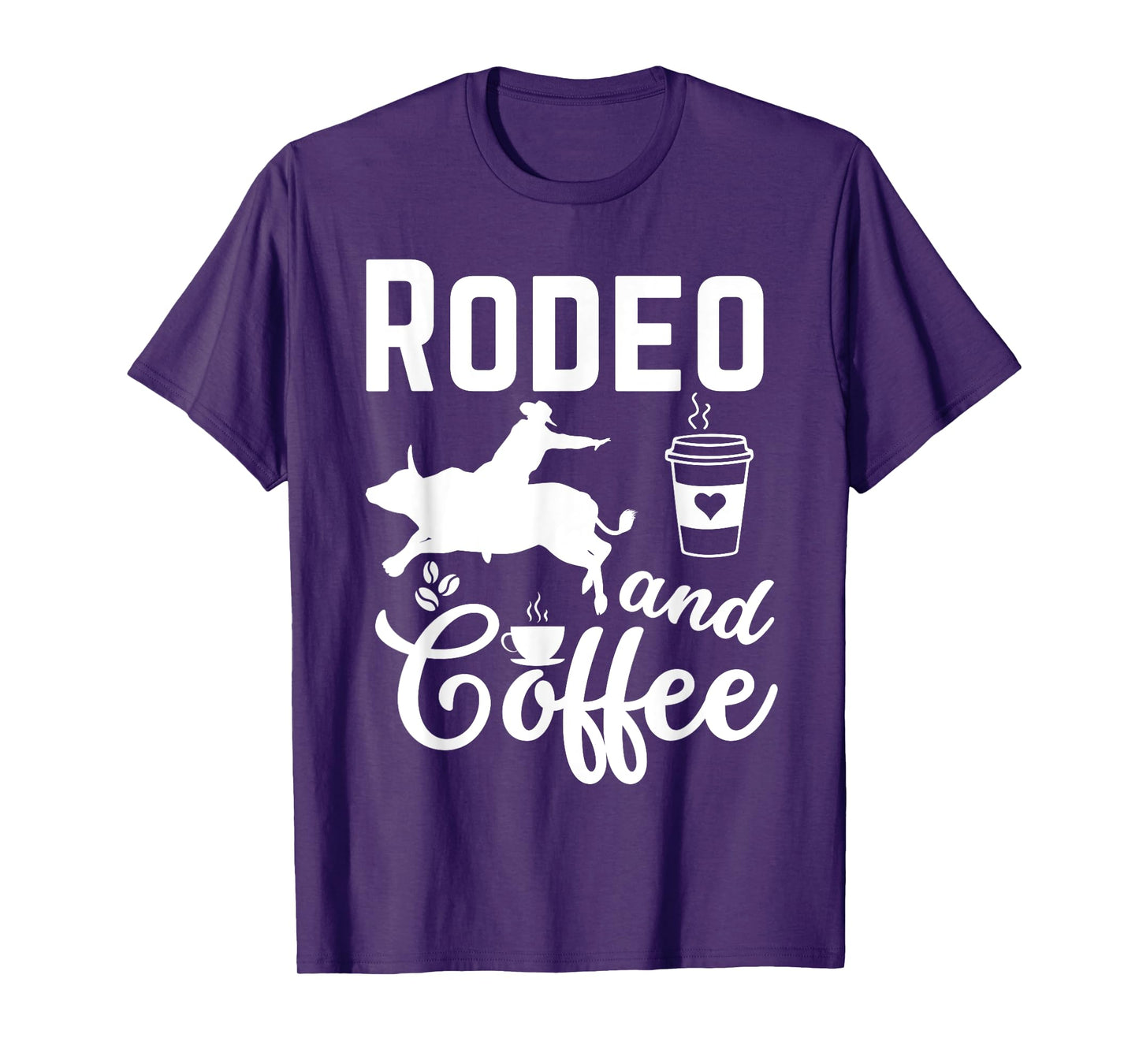 Rodeo and Coffee Rider Crew Coffee Cowboy Horses Bulls Rodeo T-Shirt