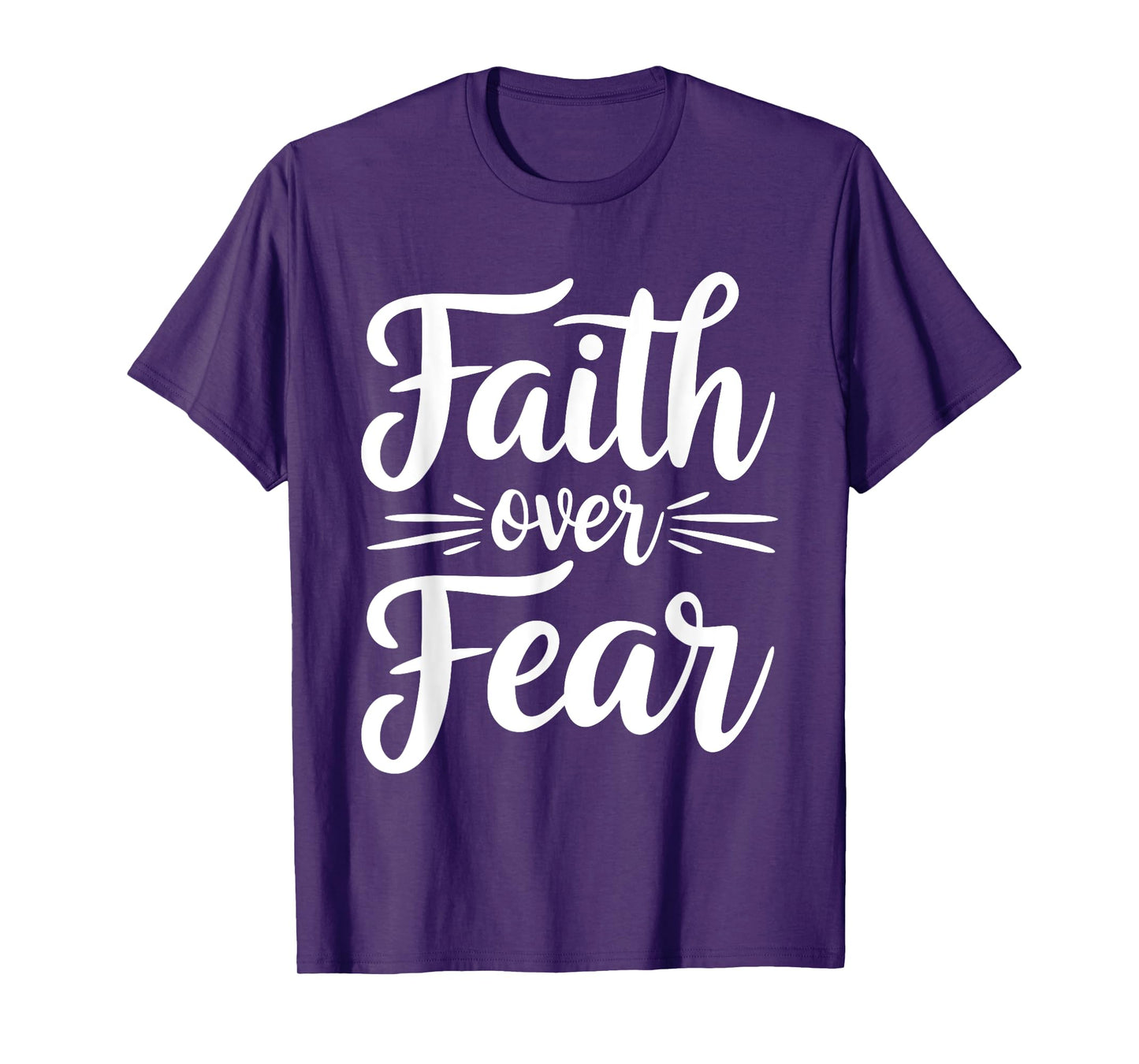 Faith Over Fear Christian Inspirational Graphic Unisex-Adult T-Shirt, Black, Small, Short Sleeve