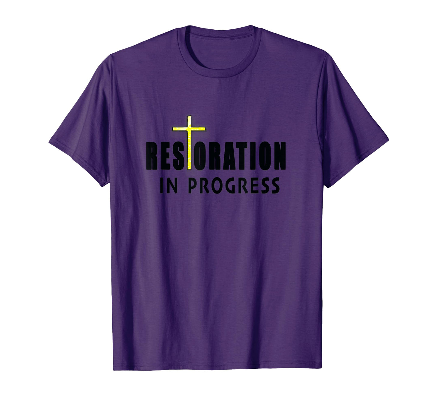 Christian Inspirational Restoration in Progress with Cross T-Shirt