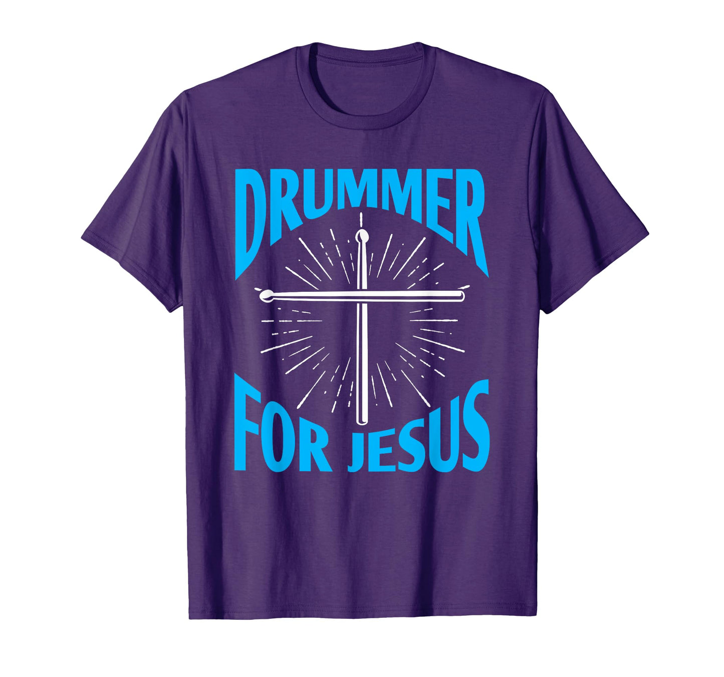 Christian Drummer for Jesus Drums Sticks Drumming Cross T-Shirt