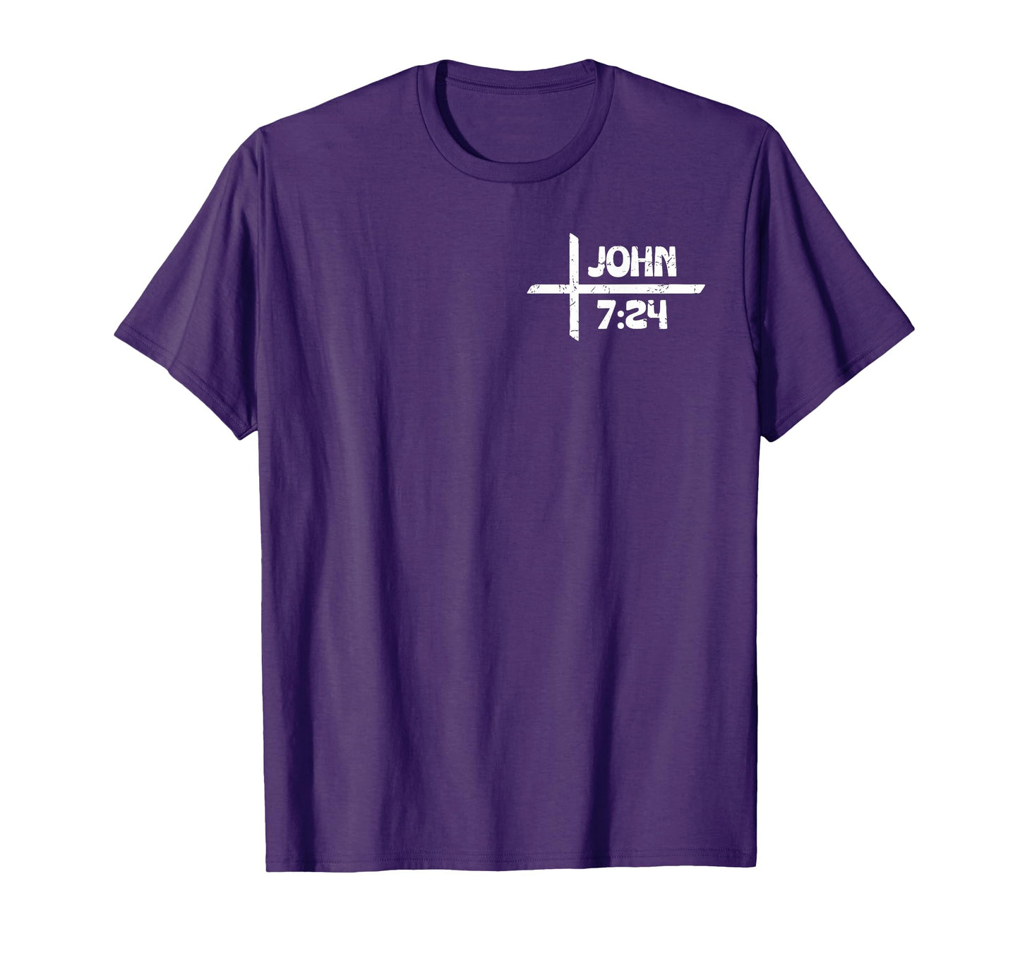 Retro Christian and Tattooed John 7:24 - Front and Back T-Shirt