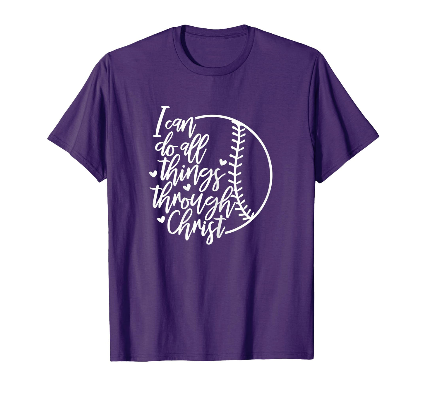 Softball I Can Do All Things Through Christ Christian T-Shirt