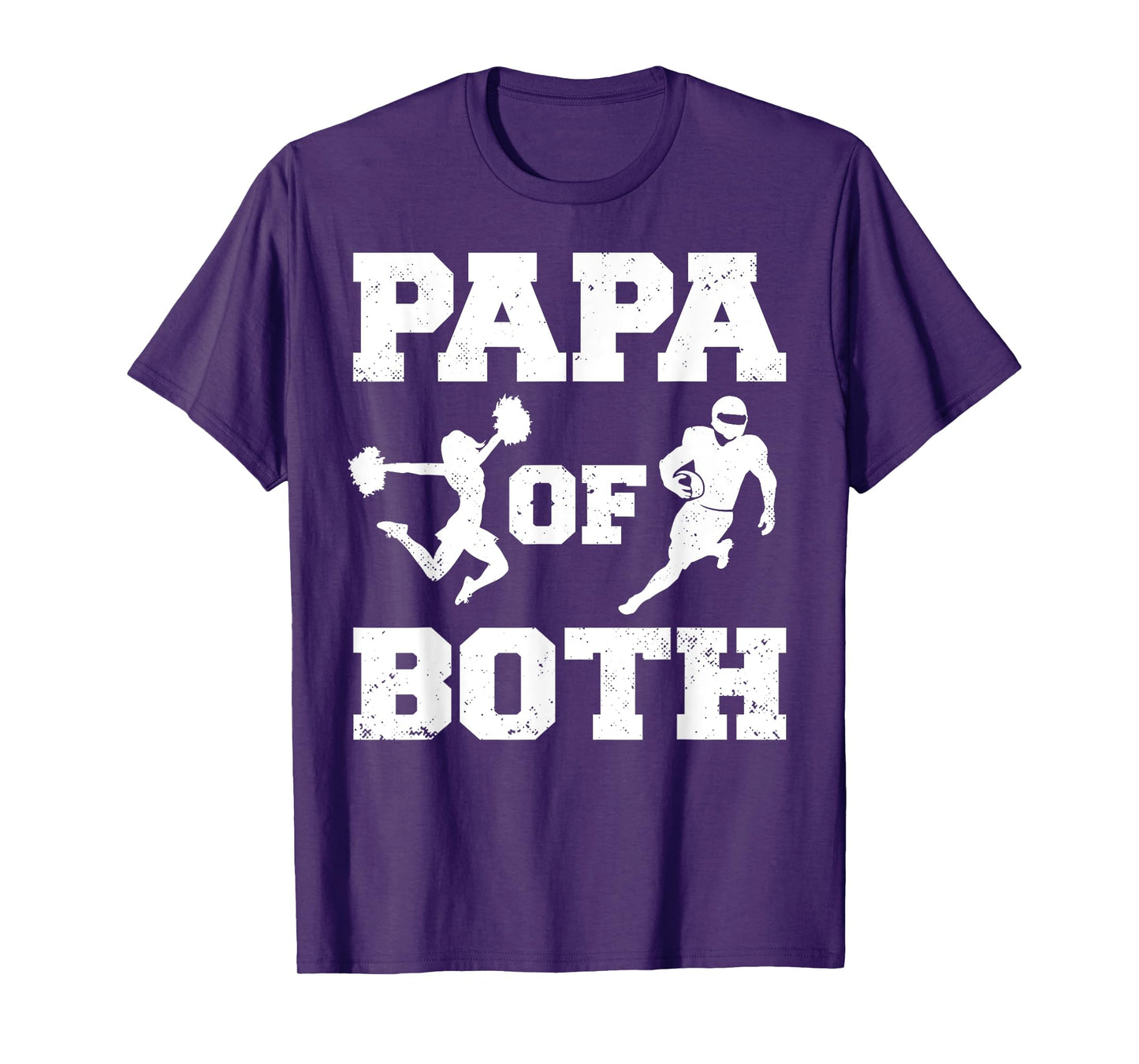 Papa Of Both Funny Football and Cheer Papa T-Shirt