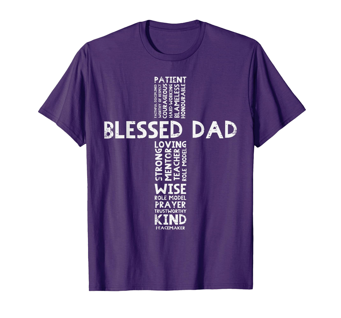 Blessed Dad Cross God Jesus Faith Christian Daddy Papa Men T-Shirt