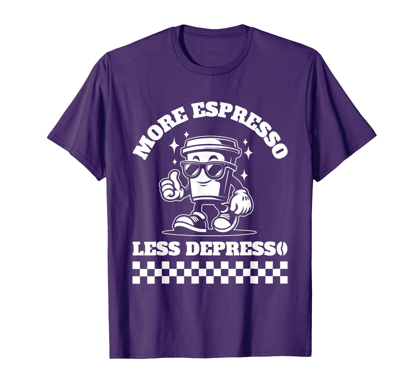 More Espresso Less Depresso Funny Coffee Lover Tee T-Shirt